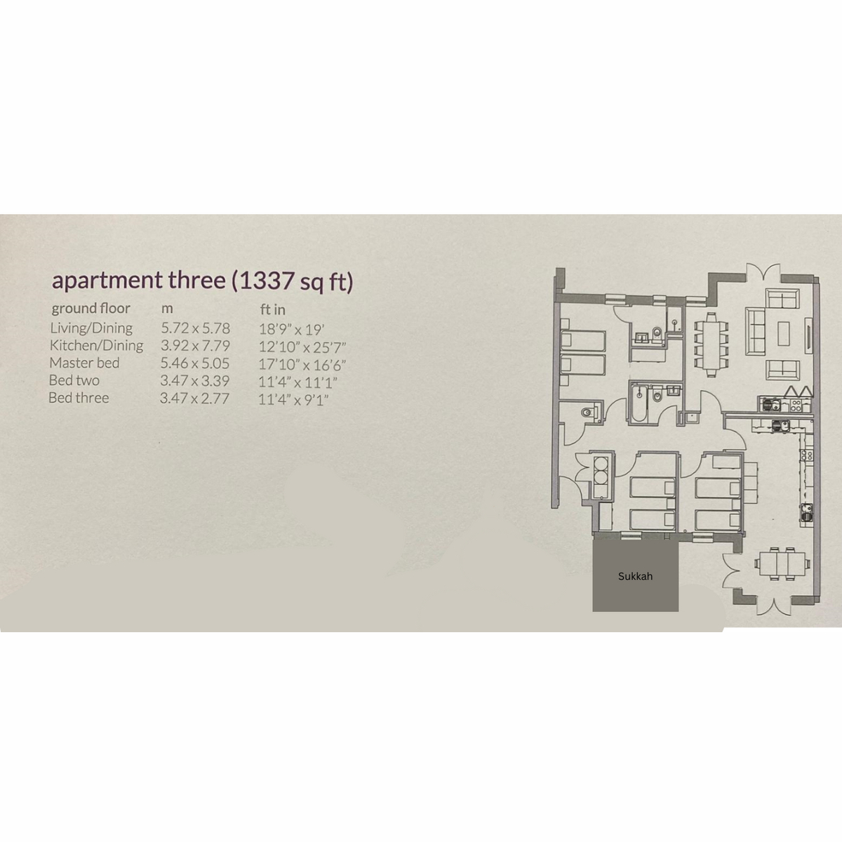 Apartment 3, The Corner, Salford floorplan