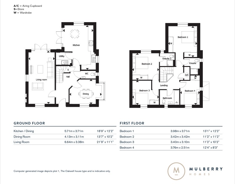 Plot 1 The Oakwell, Middleton Meadows, Banbury floorplan