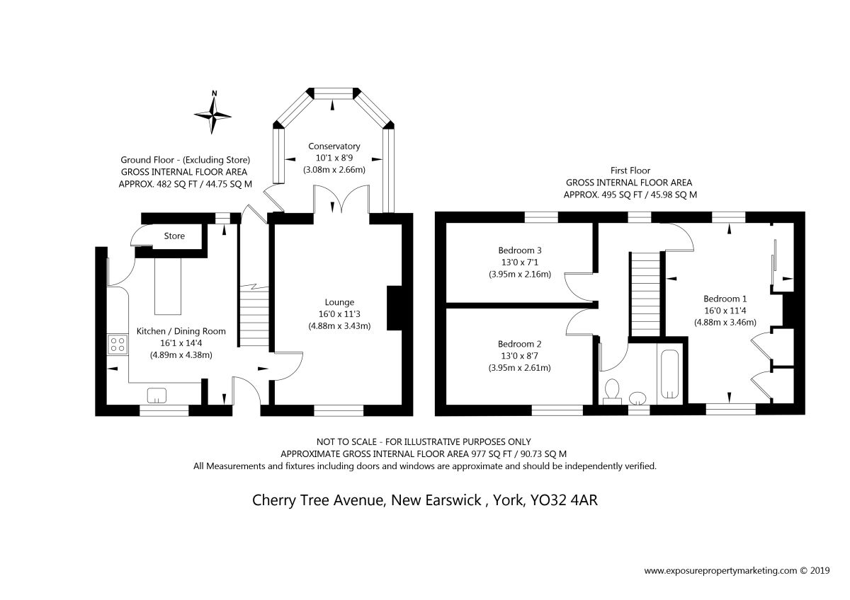 3 Bedrooms Terraced house for sale in Cherry Tree Avenue, New Earswick, York YO32