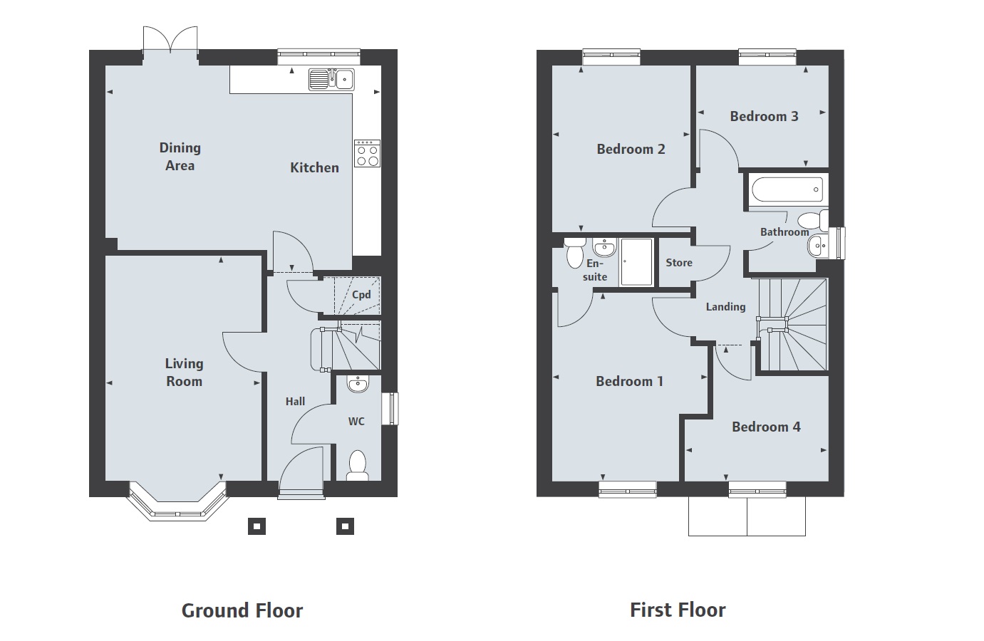 New home, 4 bed detached house for sale in The Ridge, Blunsdon, Swindon