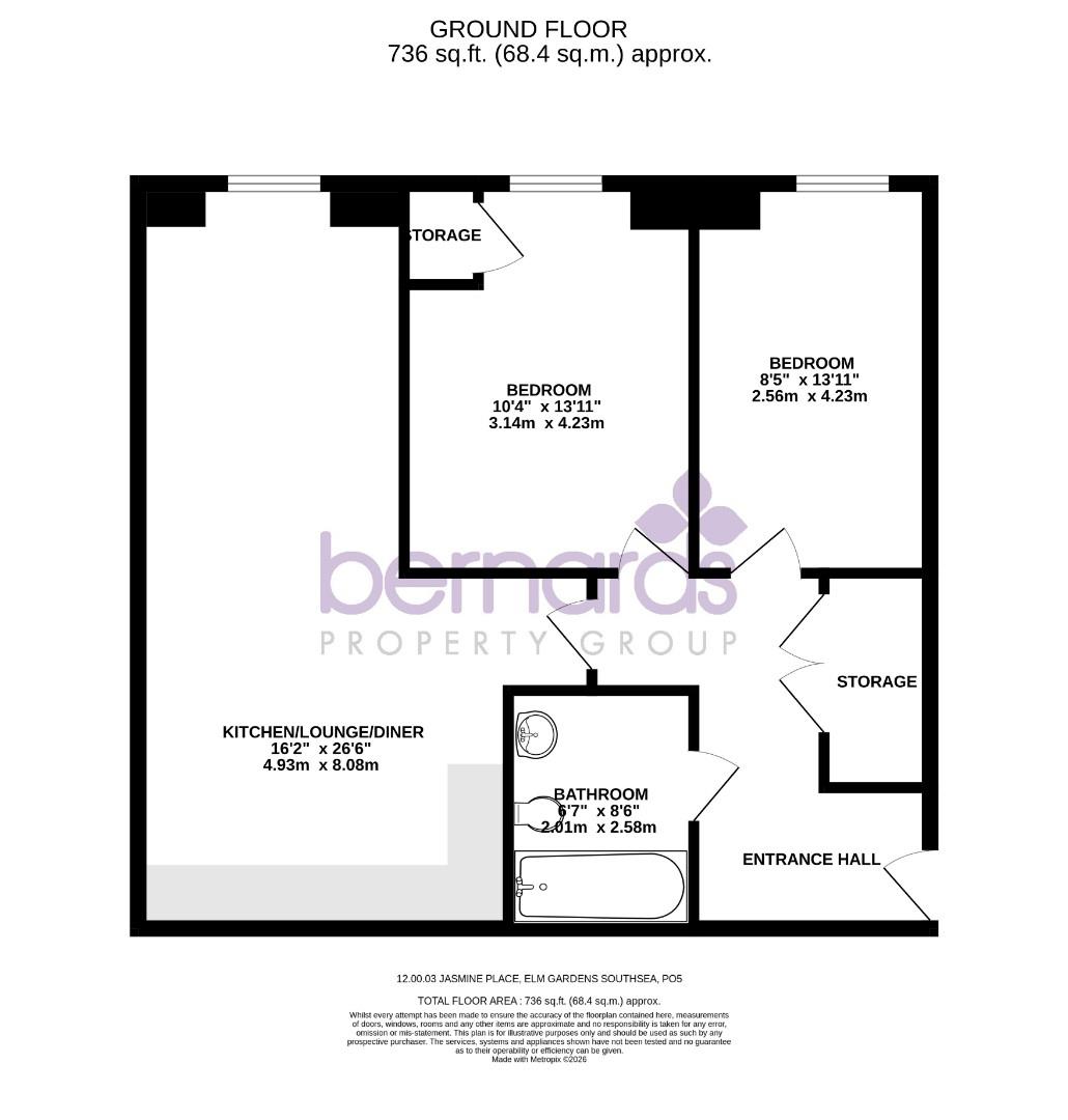 23, Jasmine Place, Elm Gardens, Southsea floorplan