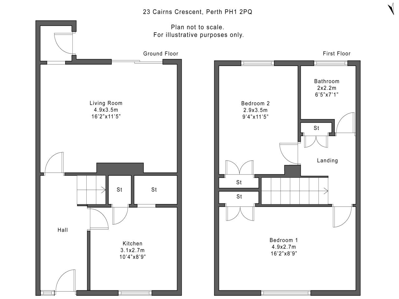 2 Bedrooms Terraced house for sale in Cairns Crescent, Perth PH1