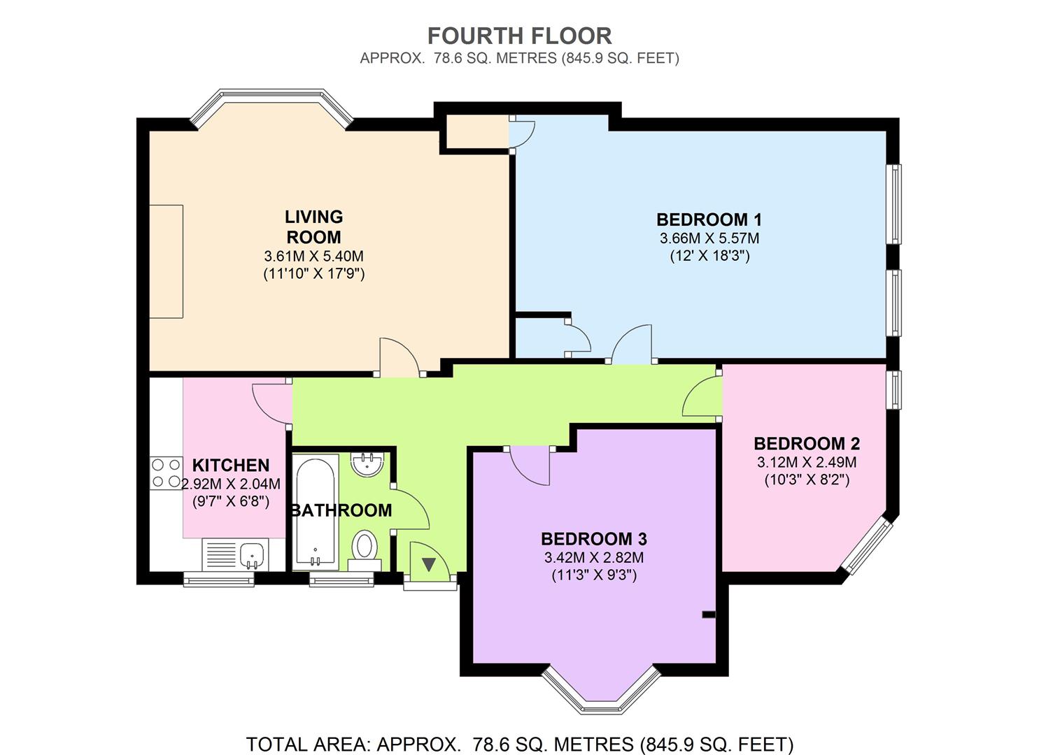 Flat 16, Millstream House, Jamaica Road, London floorplan