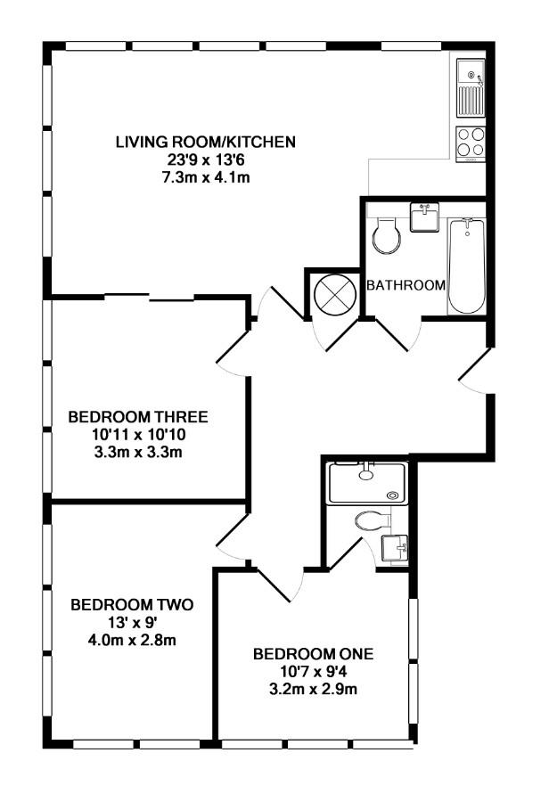 3 Bedrooms Flat to rent in Hanover House, Kings Road, Reading RG1