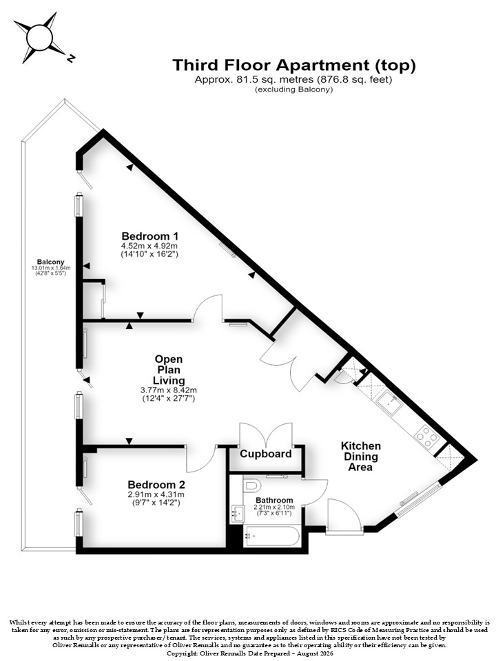 Marshwood Apartments - 2 Bedroom, Eckstein Road, London floorplan