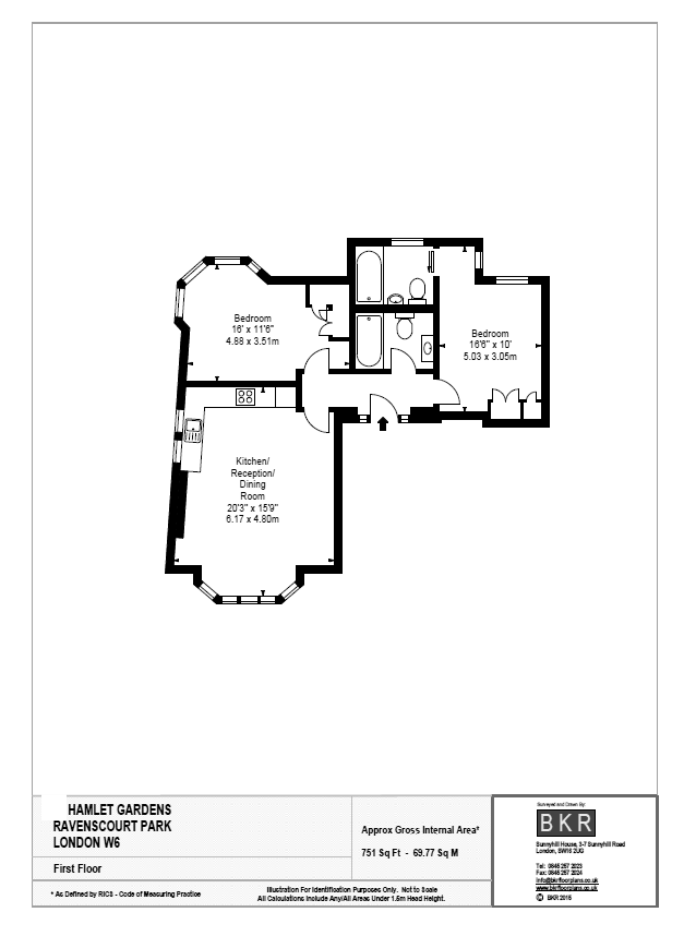 2 Bedrooms Flat to rent in Hamlet Gardens, London W6