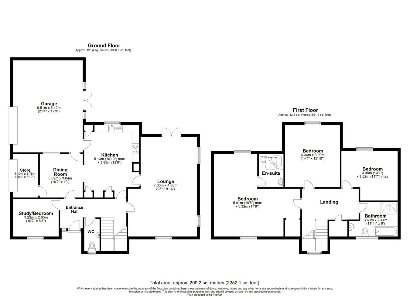 1 Meadow Way, Shooters Hill, Dover floorplan