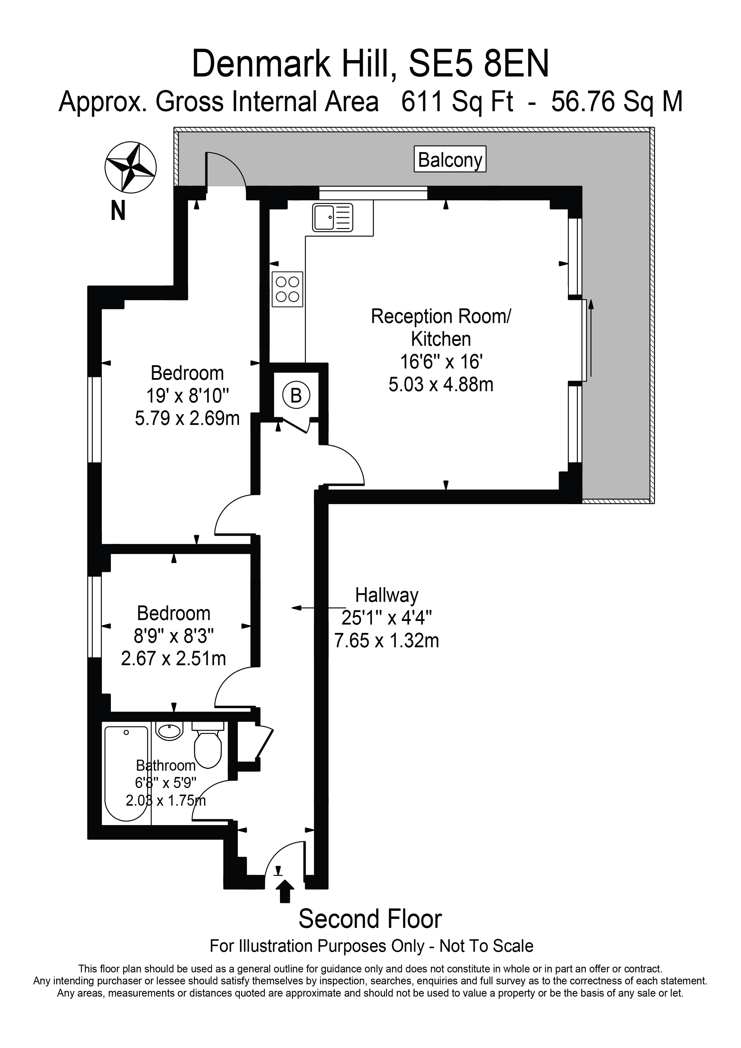 Flat 4, 121, Denmark Hill, London floorplan