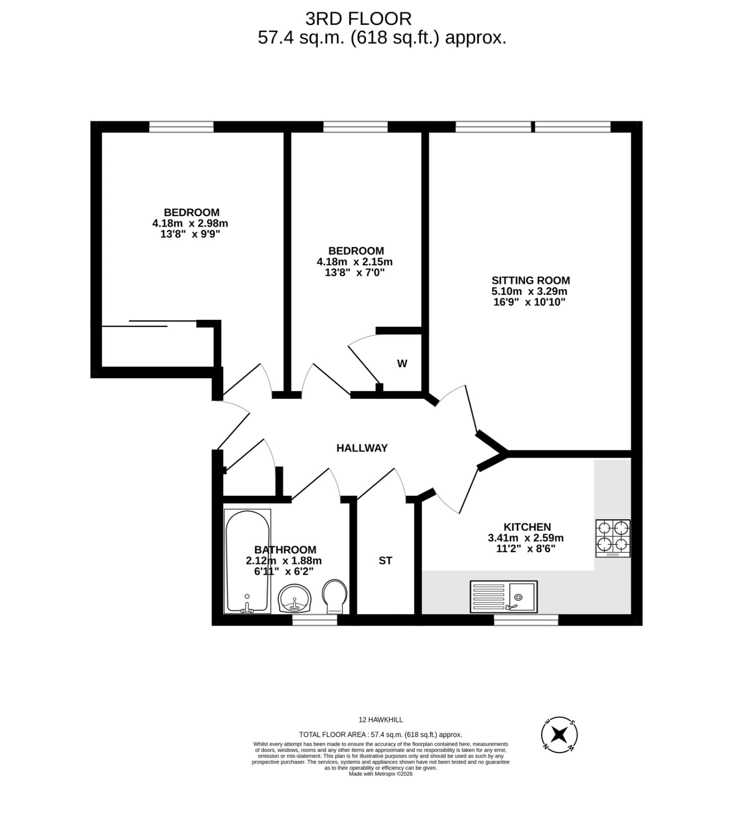12/8 Hawkhill, Edinburgh floorplan