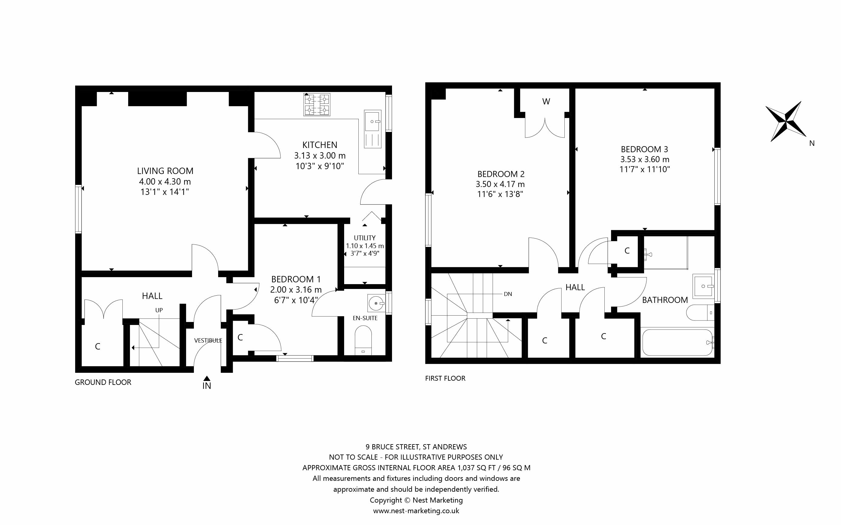 Bruce Street, St Andrews, Fife KY16, 2 bedroom end terrace house to