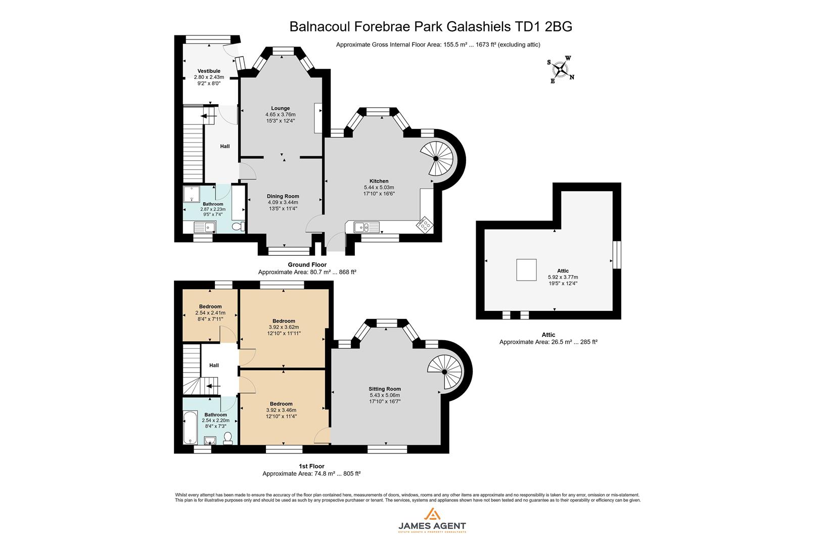 Balnacoul, Forebrae Park, Galashiels floorplan