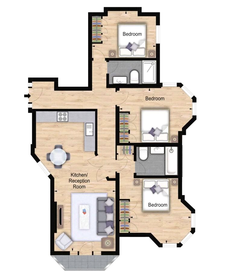 3 Bedrooms Flat to rent in Hamlet Gardens, 290 King Street, Ravenscourt Park, London W6