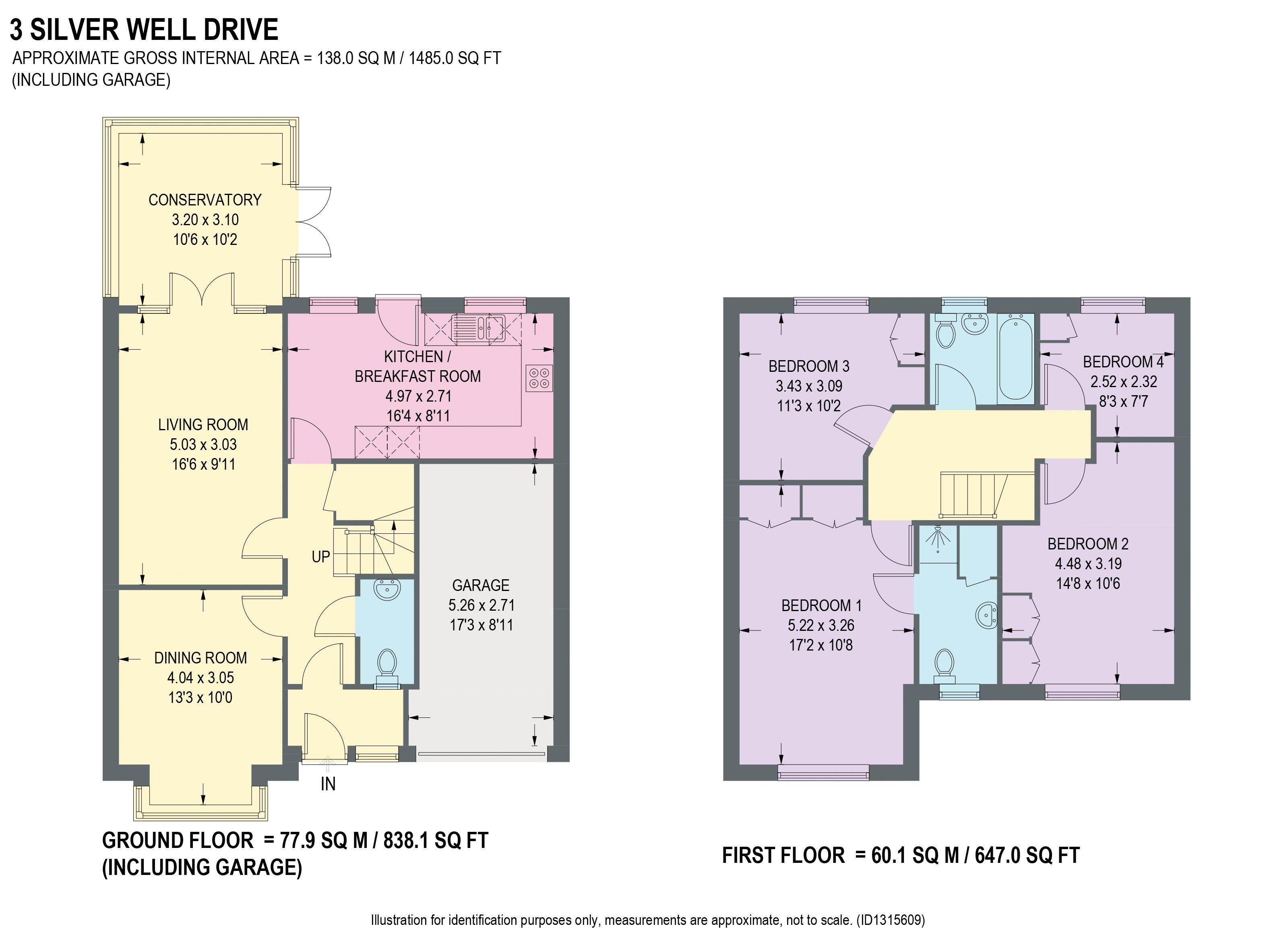 3, Silver Well Drive, Chesterfield floorplan
