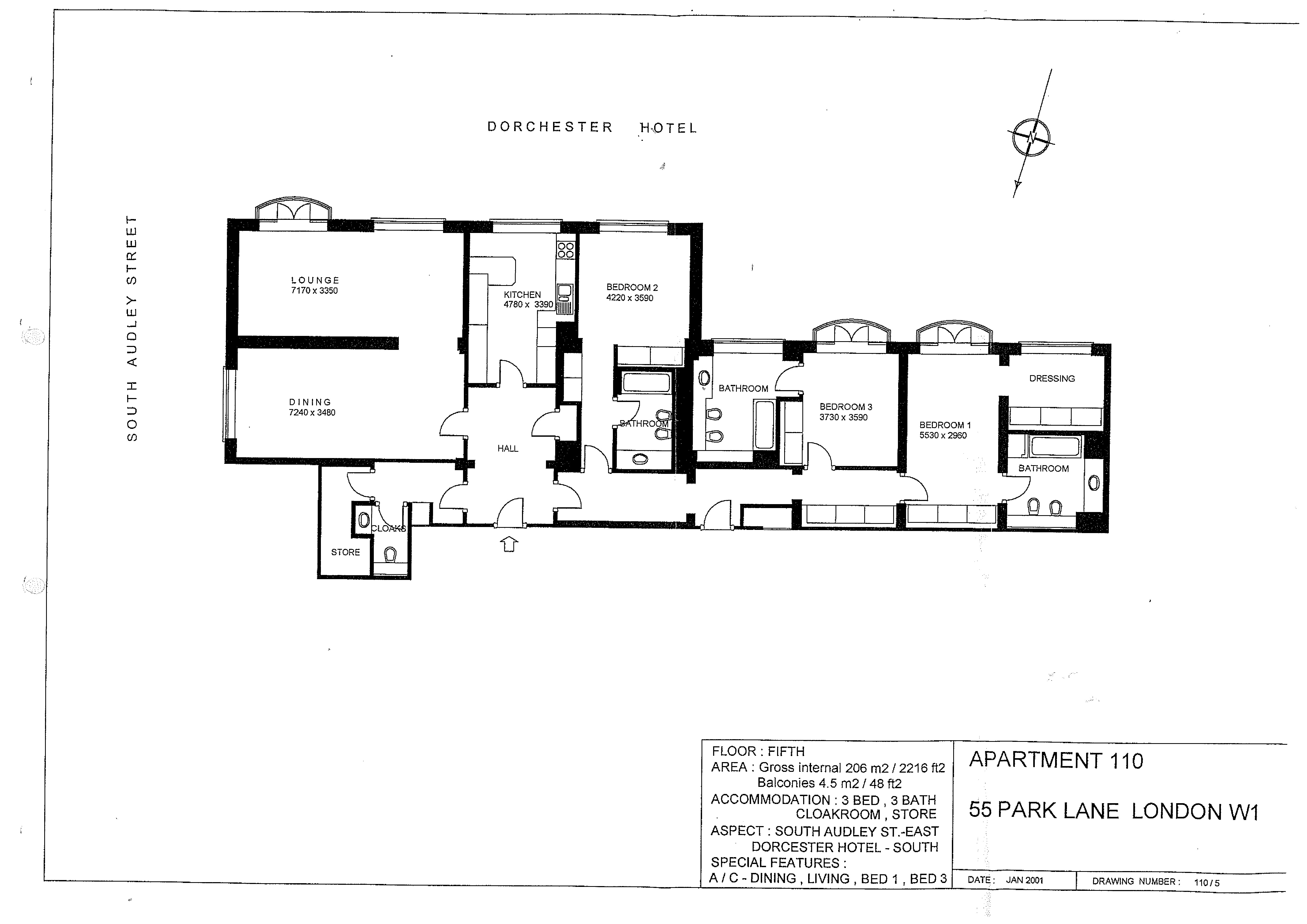 3 Bedrooms Flat to rent in Park Lane, Mayfair, London W1K