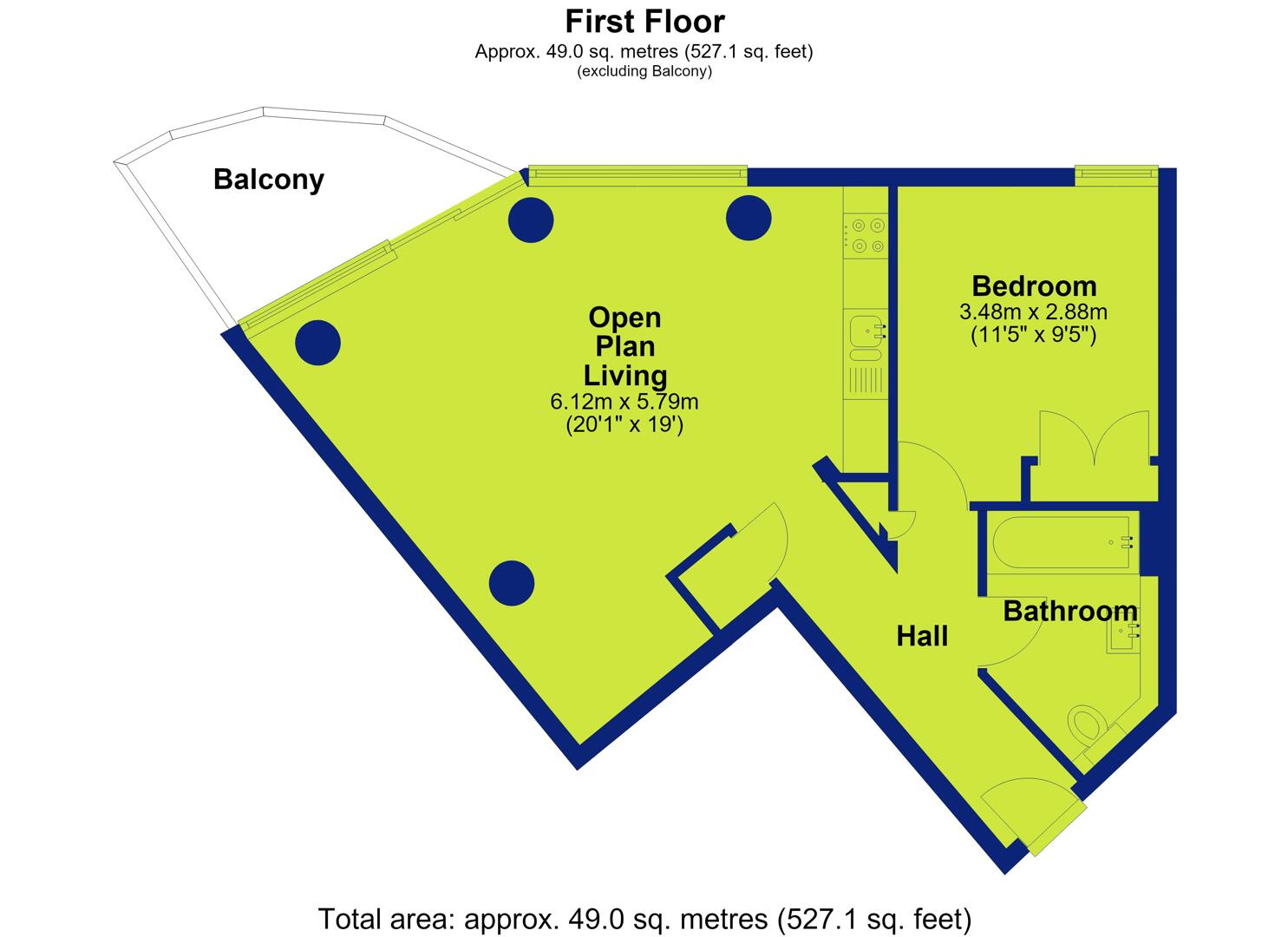 Apartment M4, Nottingham One Entrance D, Canal Street, Nottingham floorplan