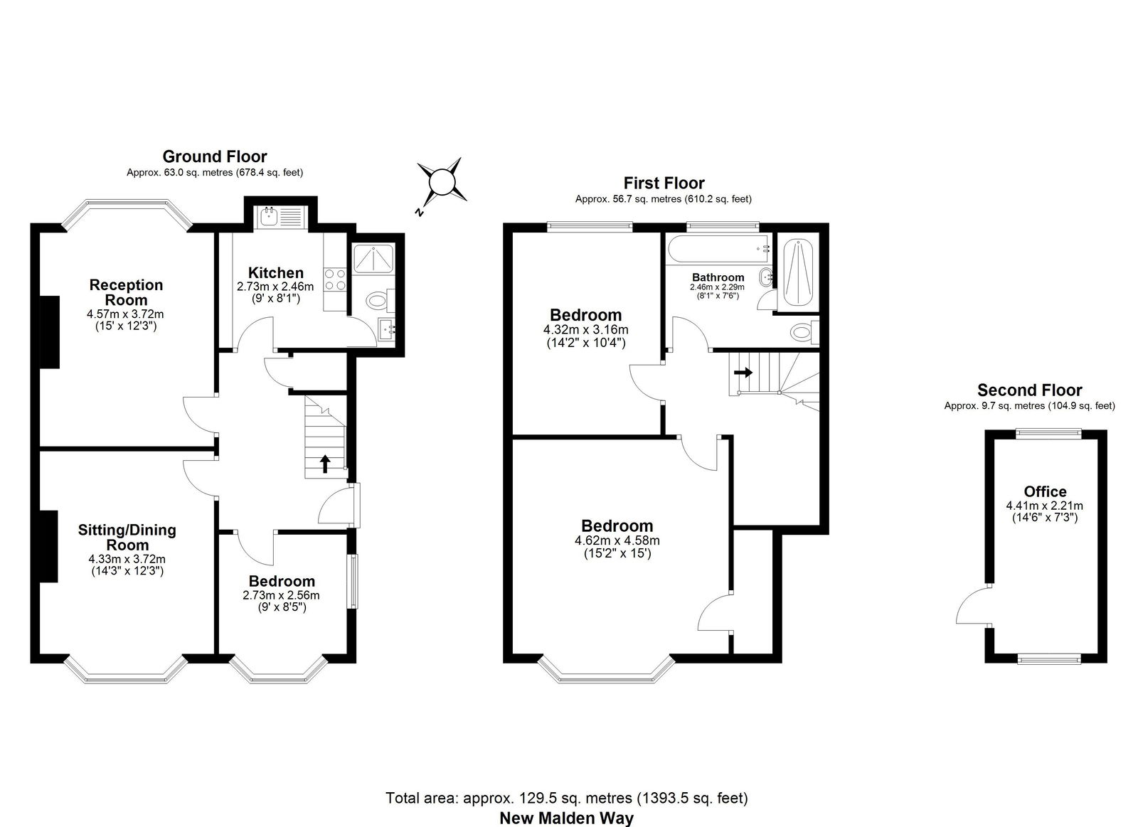 Malden Way, London, KT3 floorplan