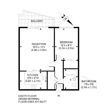 1 Bedrooms Flat to rent in St. George Wharf, London SW8