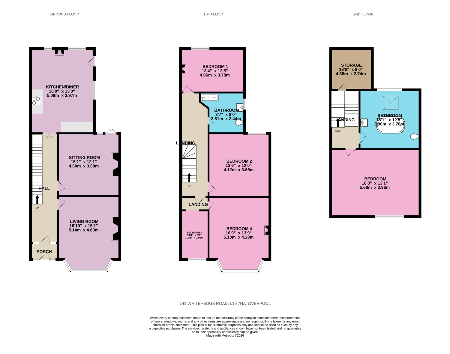 141, Whitehedge Road, Liverpool floorplan
