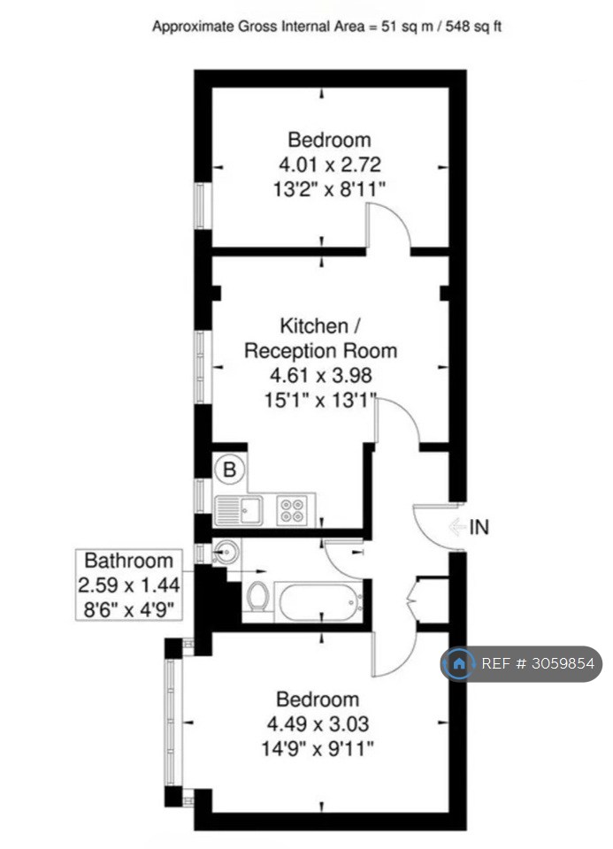 Flat, Acton House Horn Lane, London floorplan