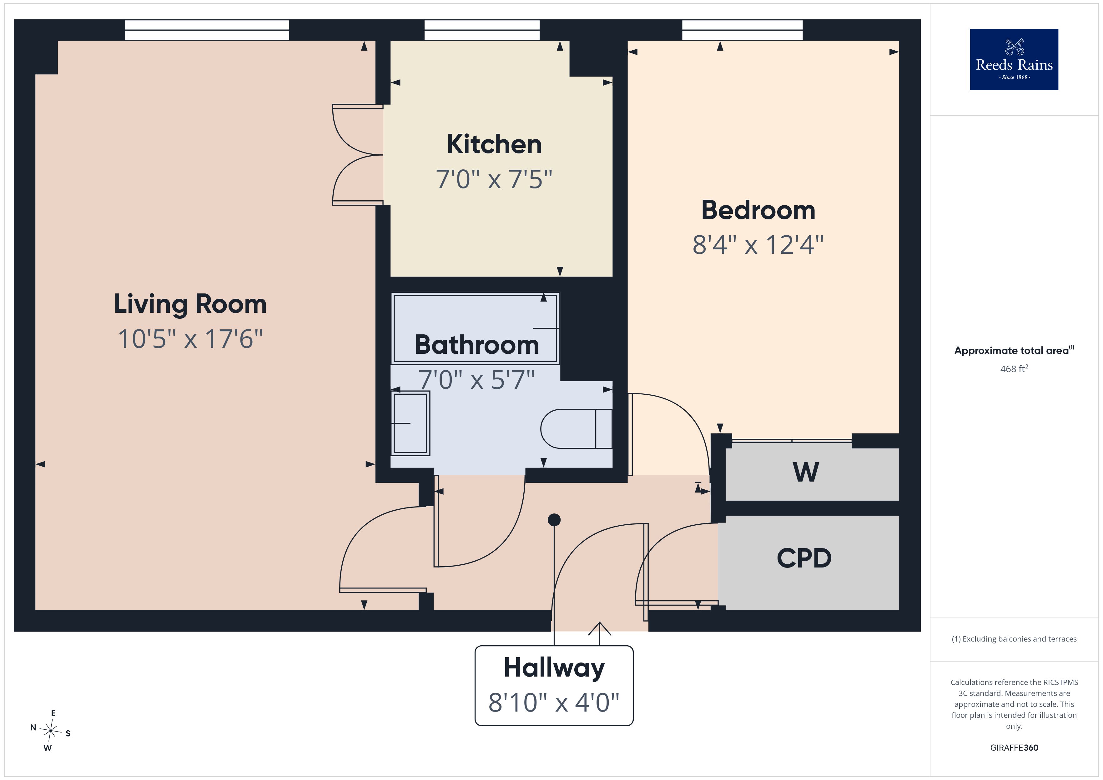 Flat 32 Garden House Court, 142, Sandgate Road, Kent floorplan