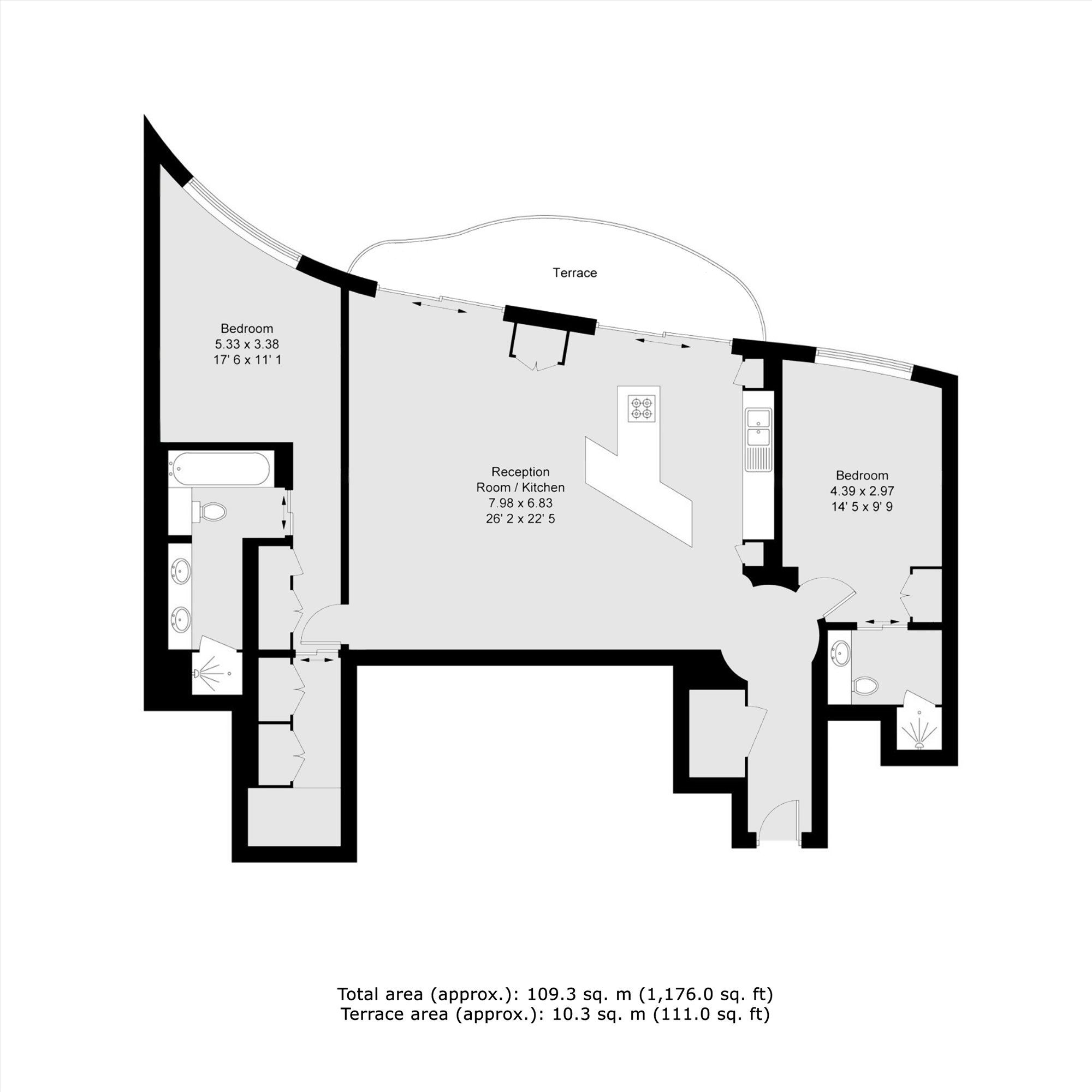 Apartment W805, Riverwalk, 161, Millbank, London floorplan