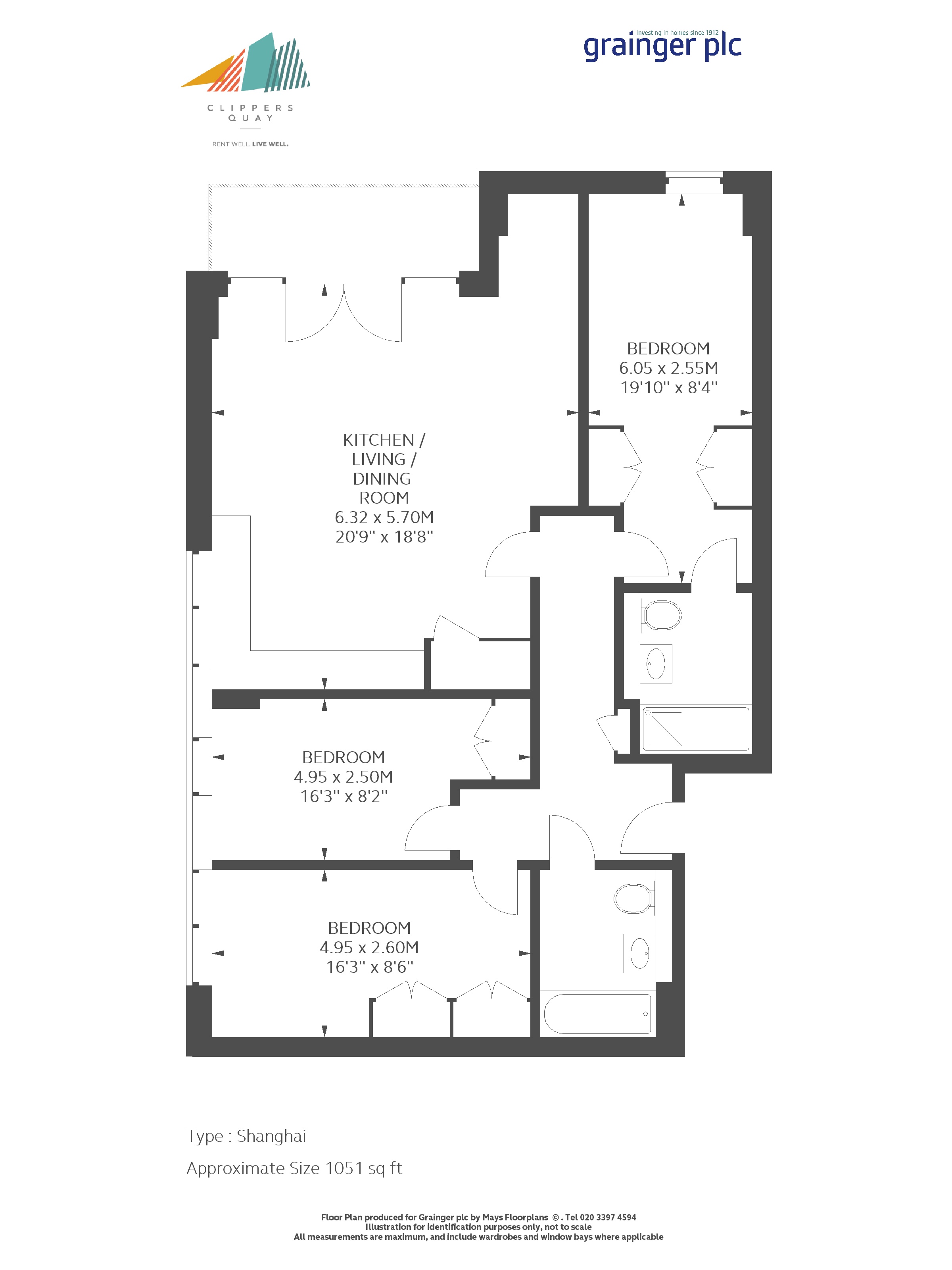 3 Bedrooms Flat to rent in Watermans Walk, Salford M50