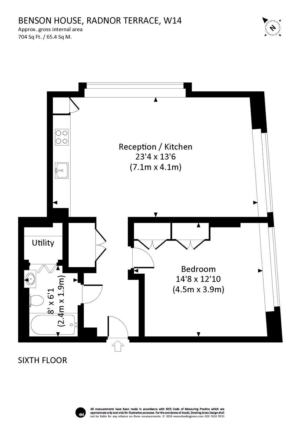 1 Bedrooms Flat to rent in Benson House, 4 Radnor Terrace, Kensington, London W14