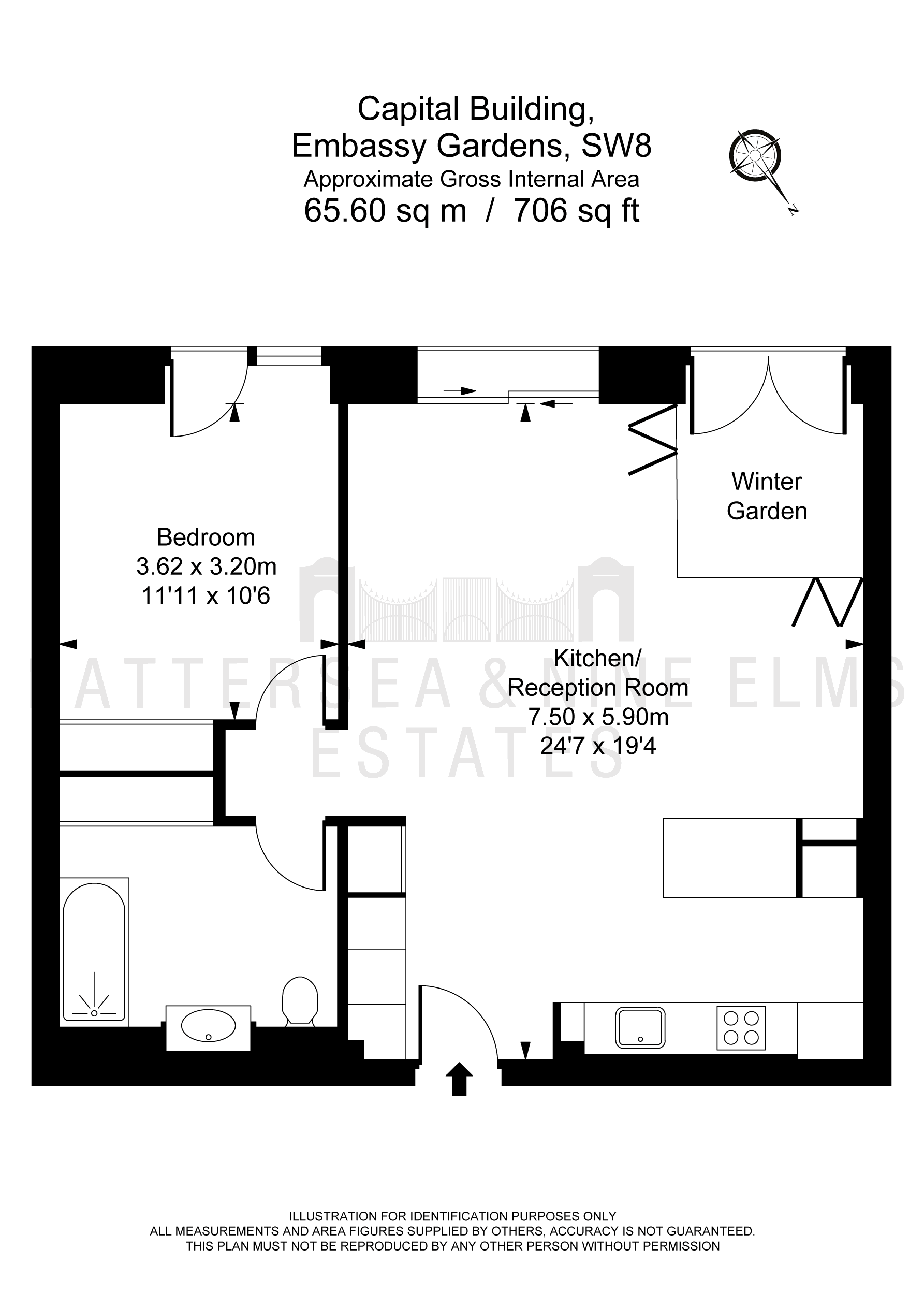 1 Bedrooms Flat to rent in New Union Square, London SW11