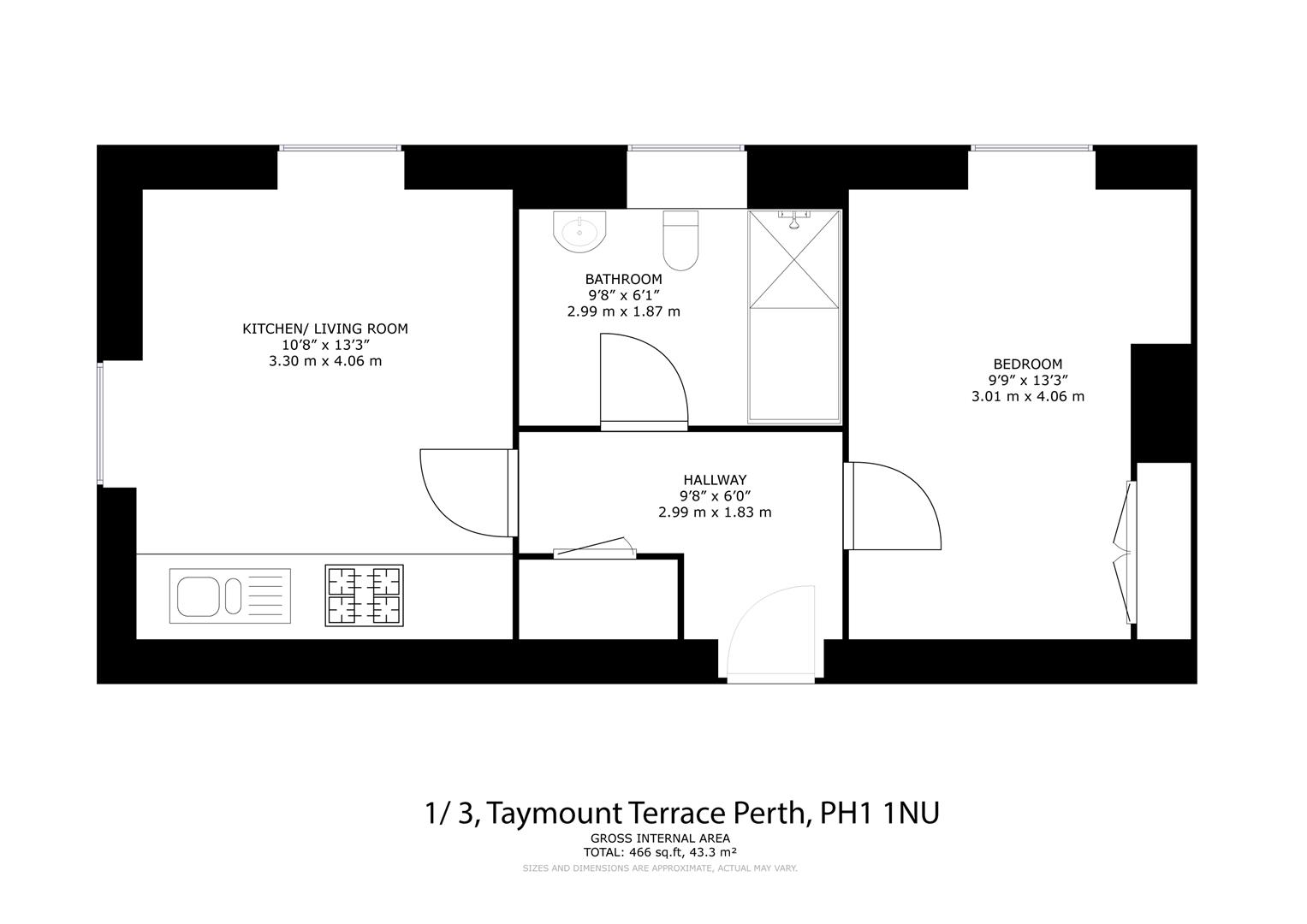 1/ 3, Taymount Terrace, Perth floorplan