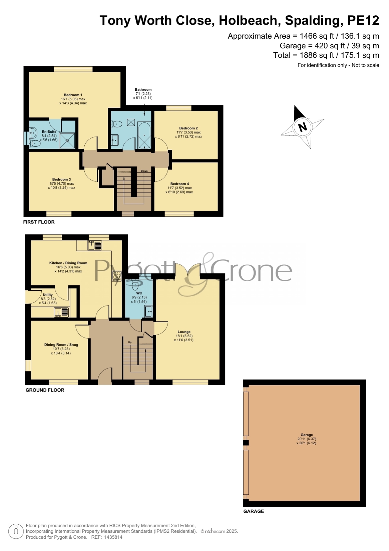 42, Tony Worth Close, Spalding floorplan