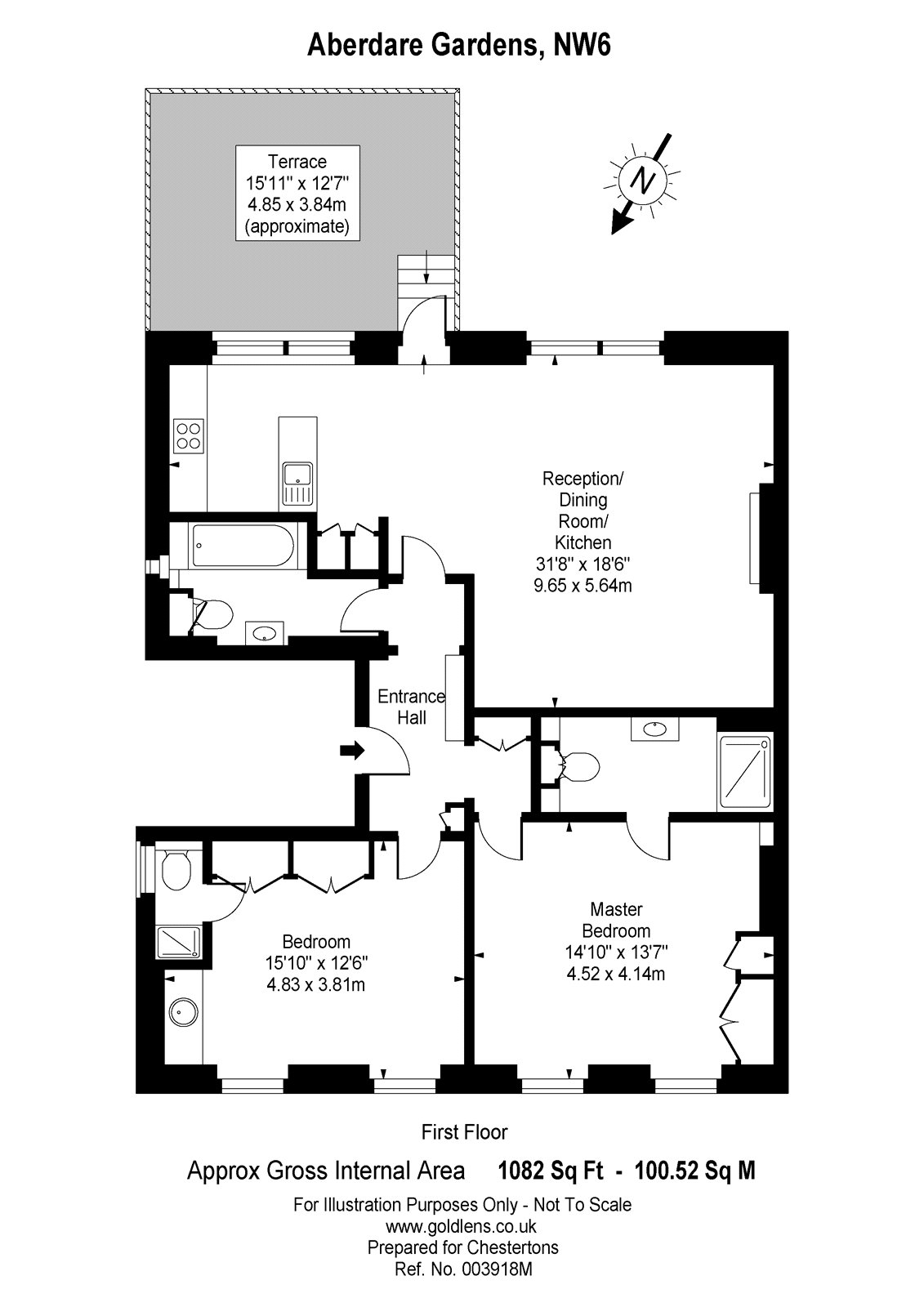 2 Bedrooms  to rent in Aberdare Gardens, South Hampstead, London NW6