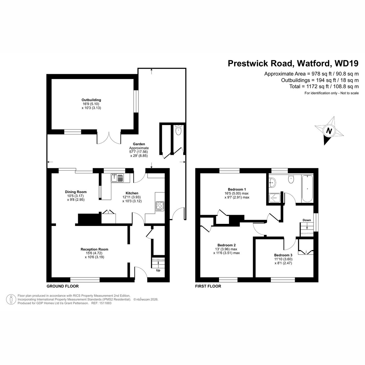 269, Prestwick Road, South Oxhey floorplan