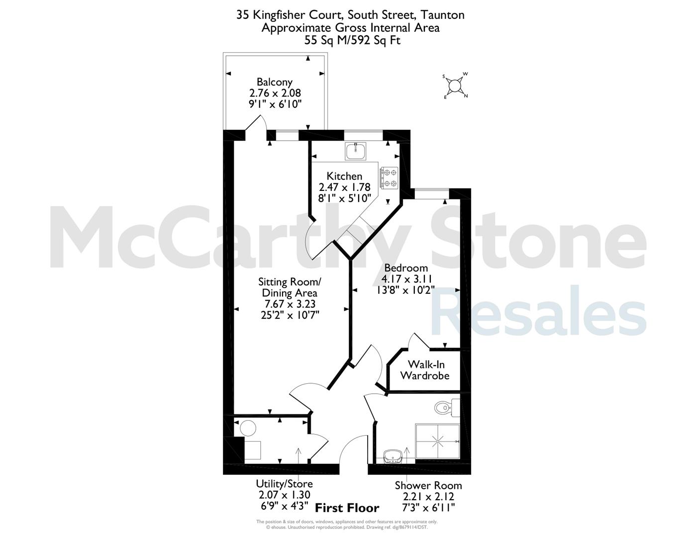 35 Kingfisher Court, South Street, Taunton floorplan