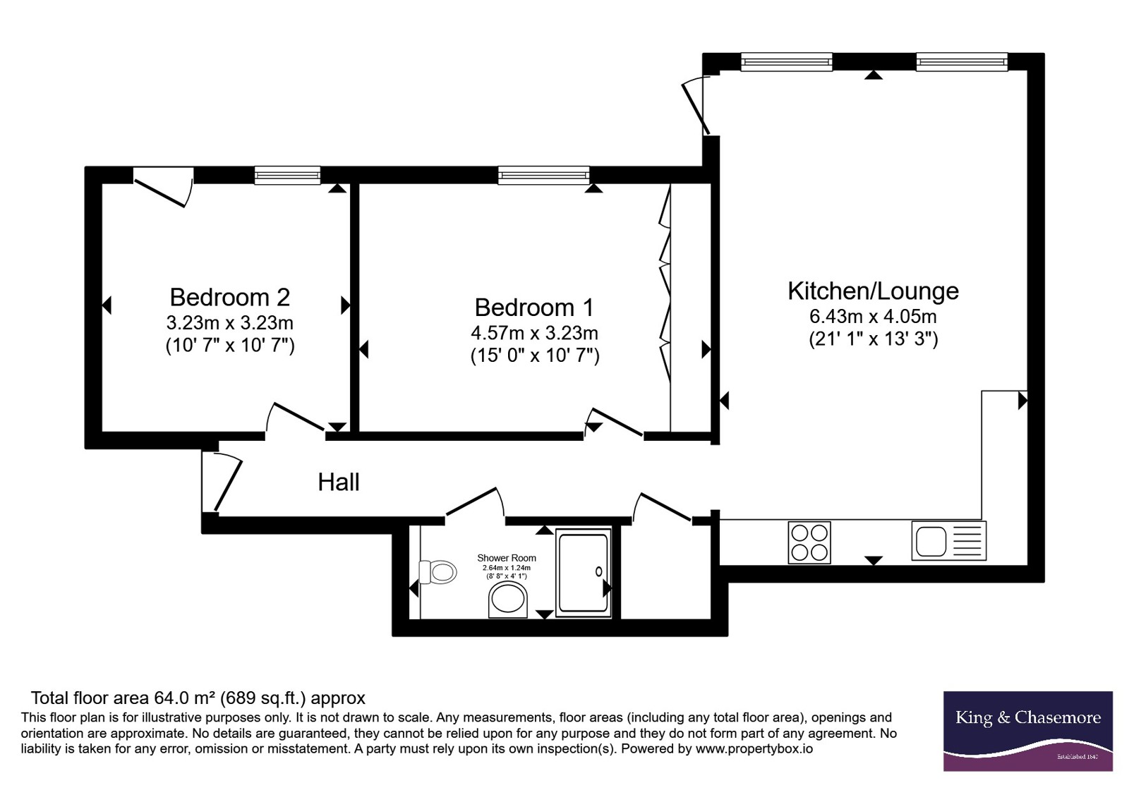 Flat 1, The Deco Building,, Coombe Road, East Sussex floorplan