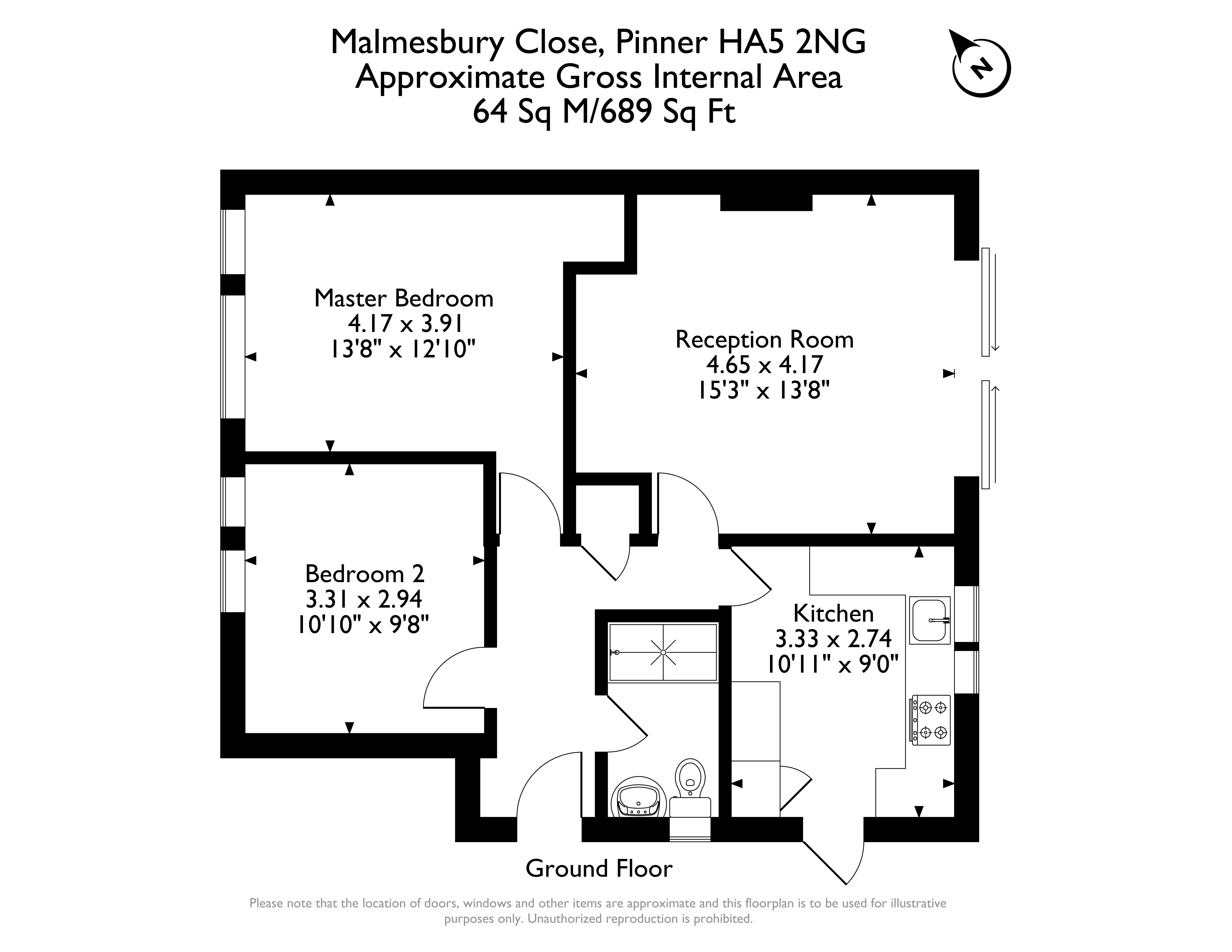 34, Malmesbury Close, Pinner floorplan