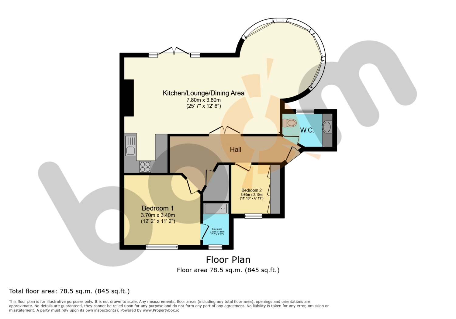Flat 2, Toward, 1 Greenock Road, Wemyss Bay floorplan