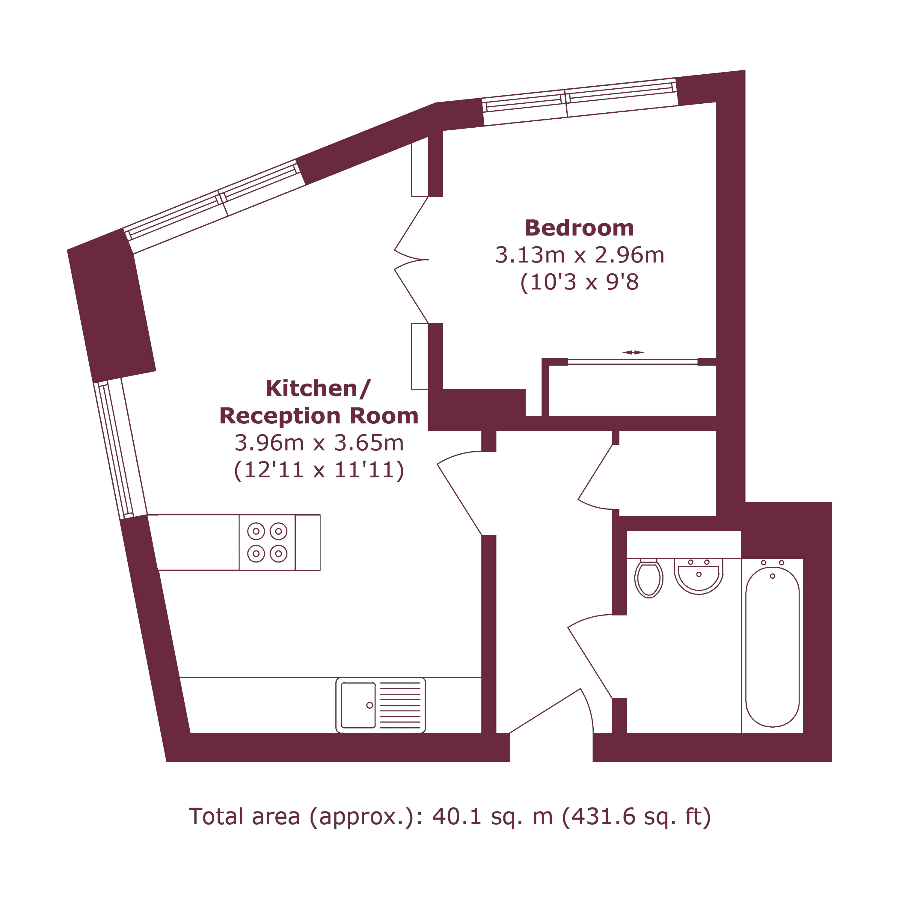 Flat 4,, George Hudson Tower, Stratford floorplan
