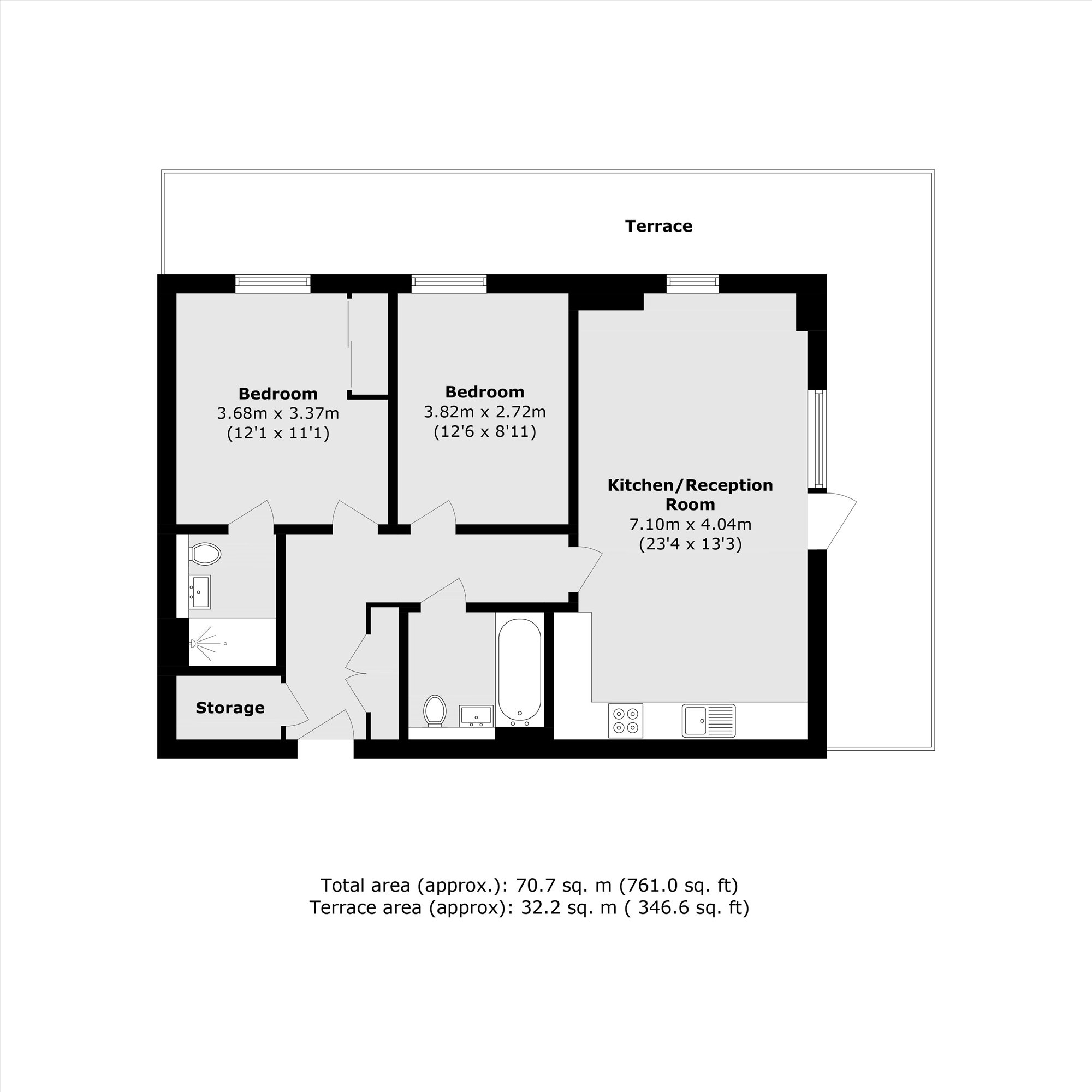 Flat 1, Marylebone Court, 1, Selbourne Avenue, Hounslow floorplan
