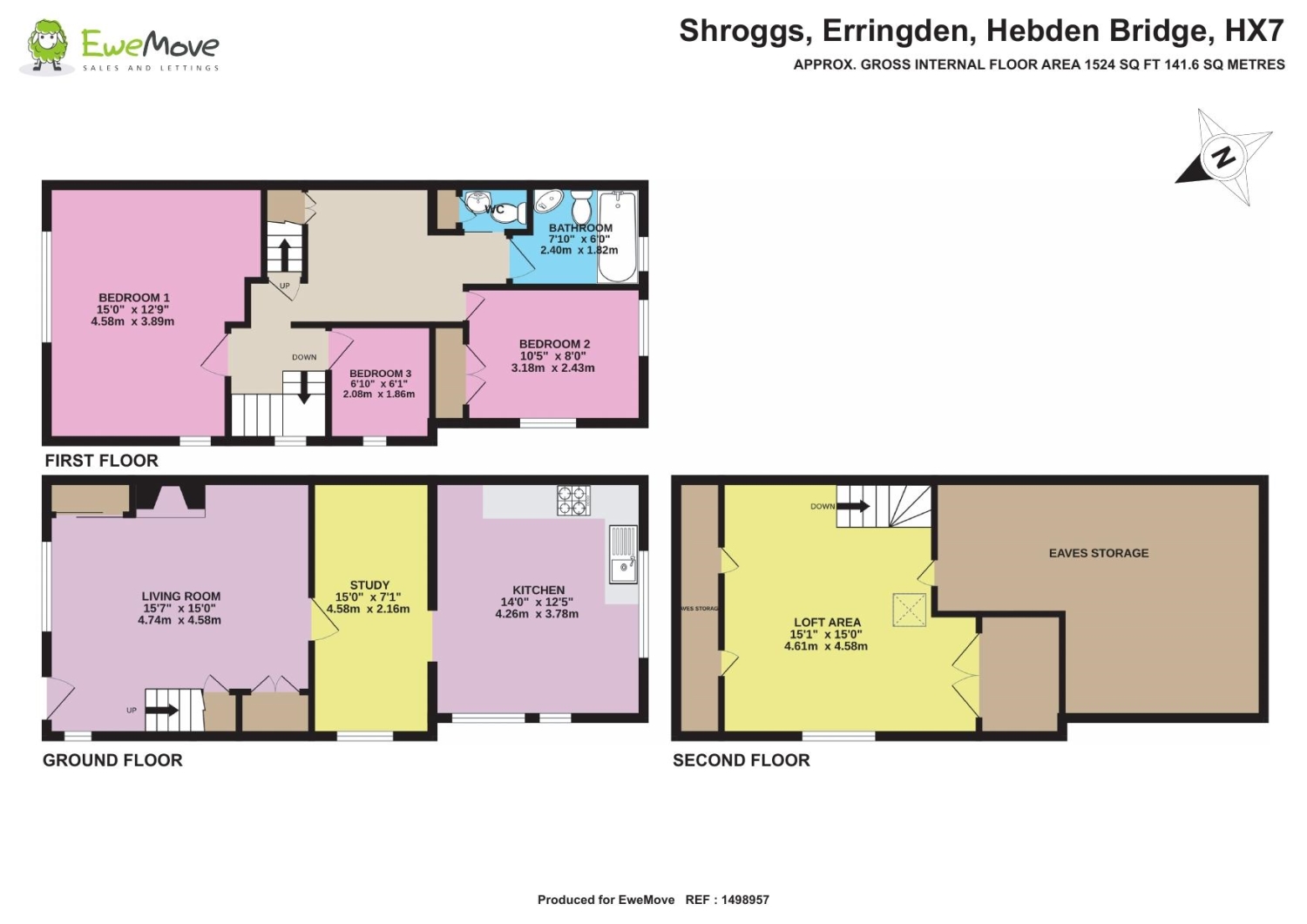 1, Shroggs, Hebden Bridge floorplan