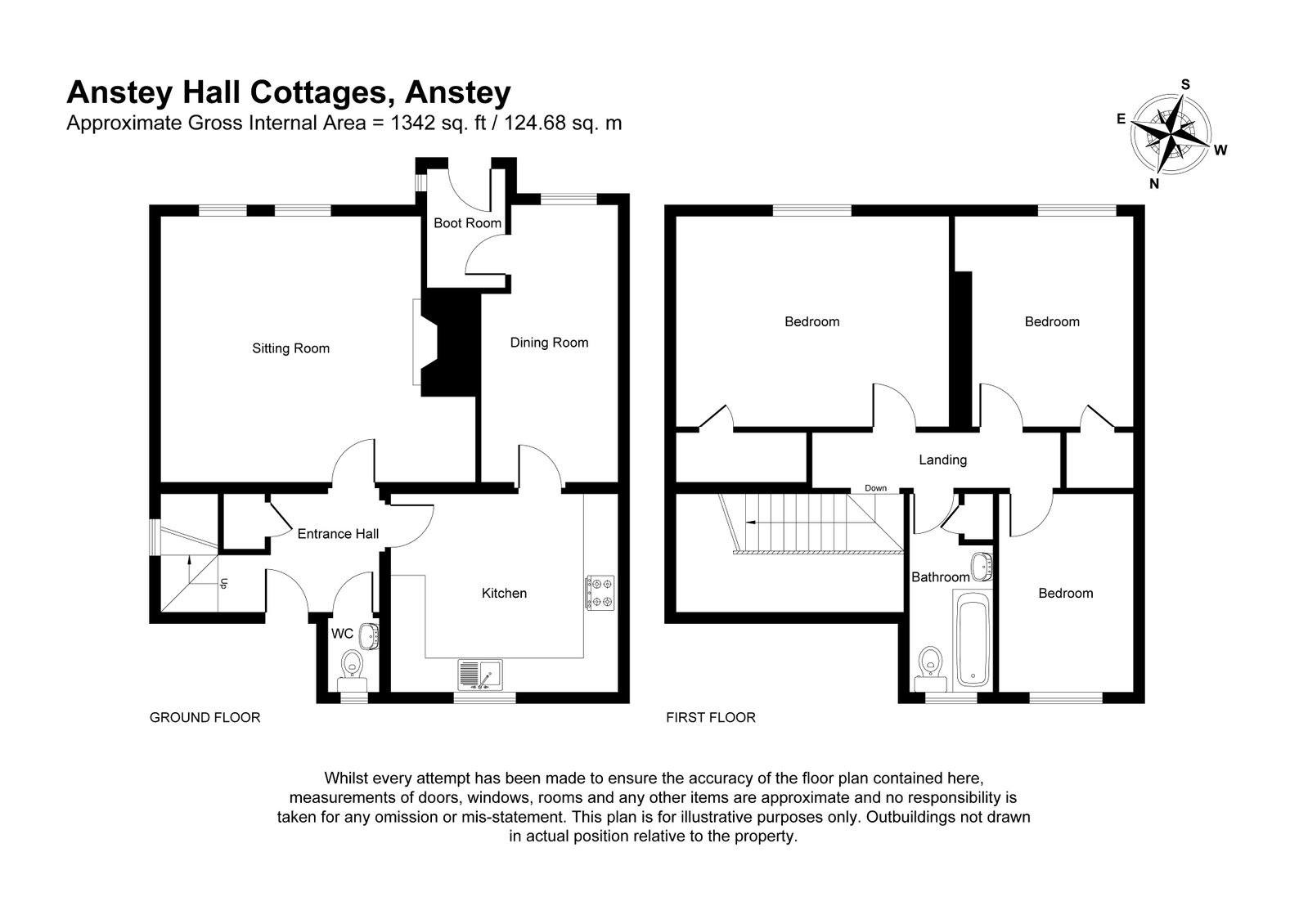 Anstey Hall Cottage,1, Anstey floorplan