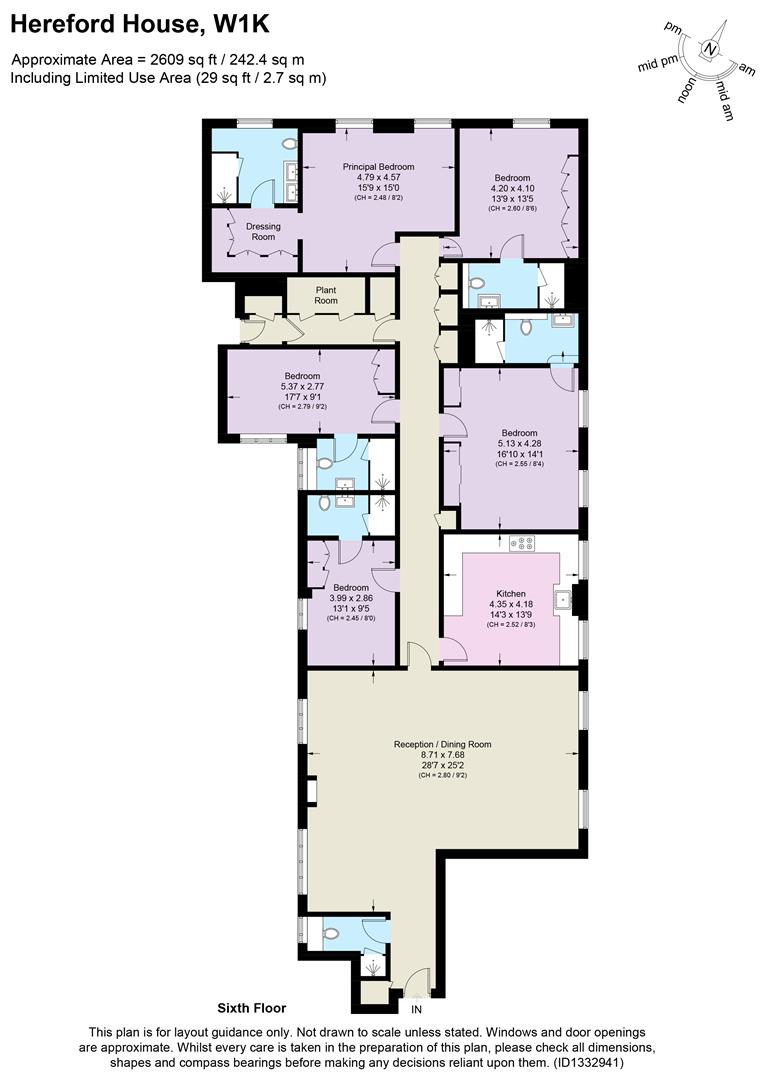 Flat 41, Hereford House, North Row, London floorplan