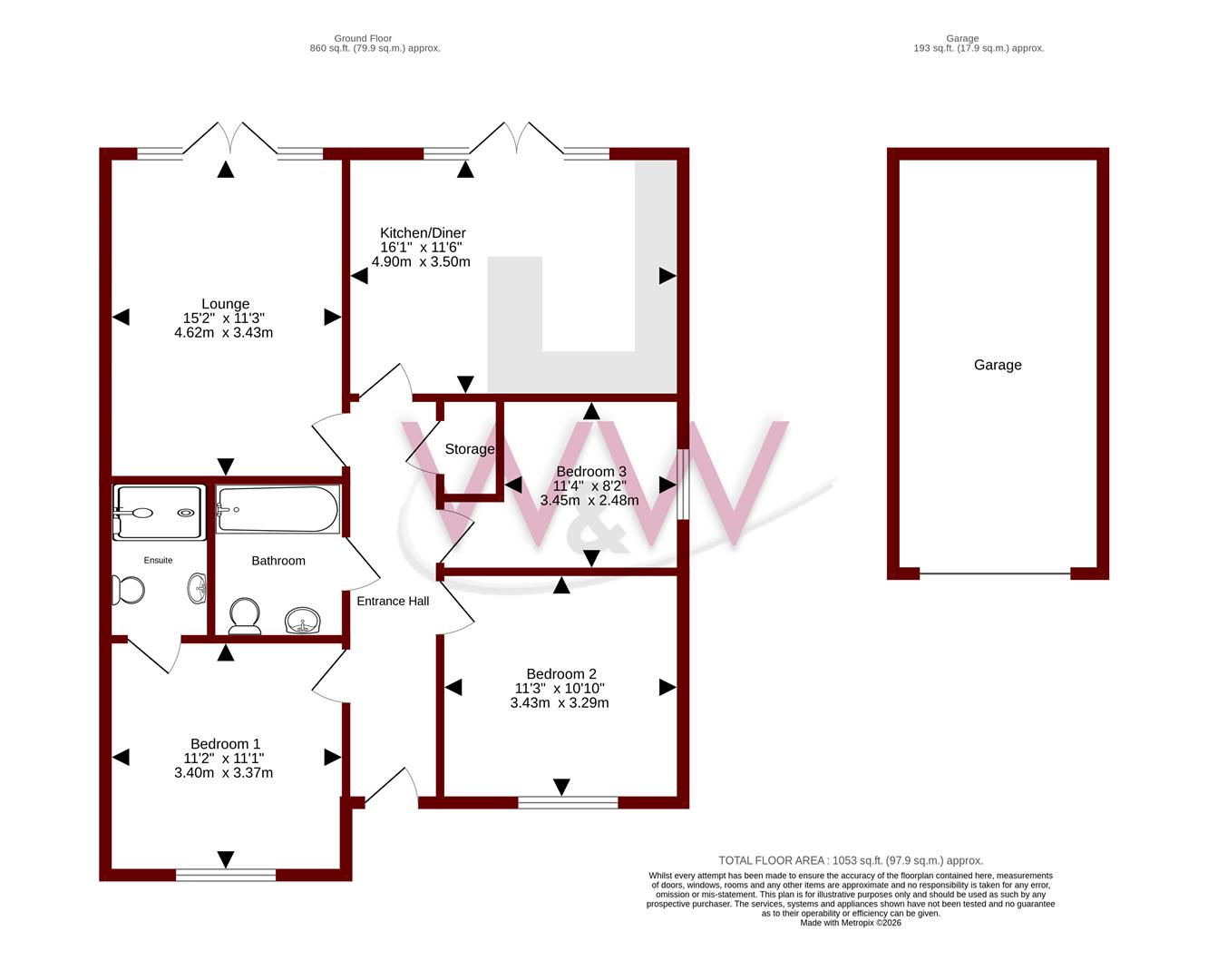 3a, Speyside Close, Fareham floorplan