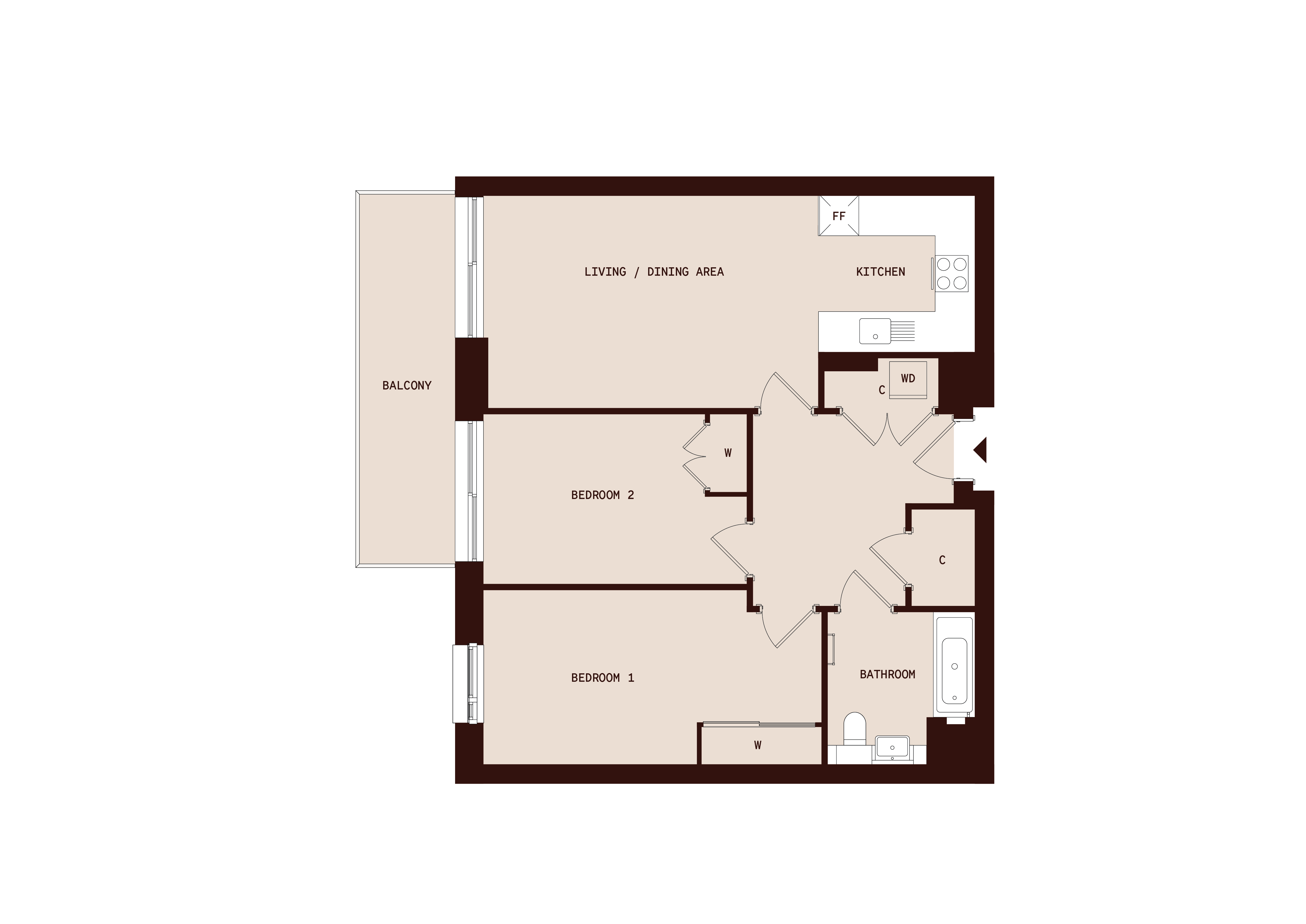 Flat 25, Delfino House, 21 Beaufort Square, Colindale floorplan