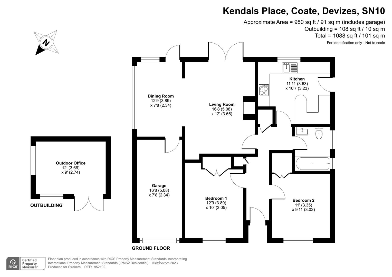 Puddles Lane, Coate, Devizes SN10, 2 bedroom detached bungalow for sale