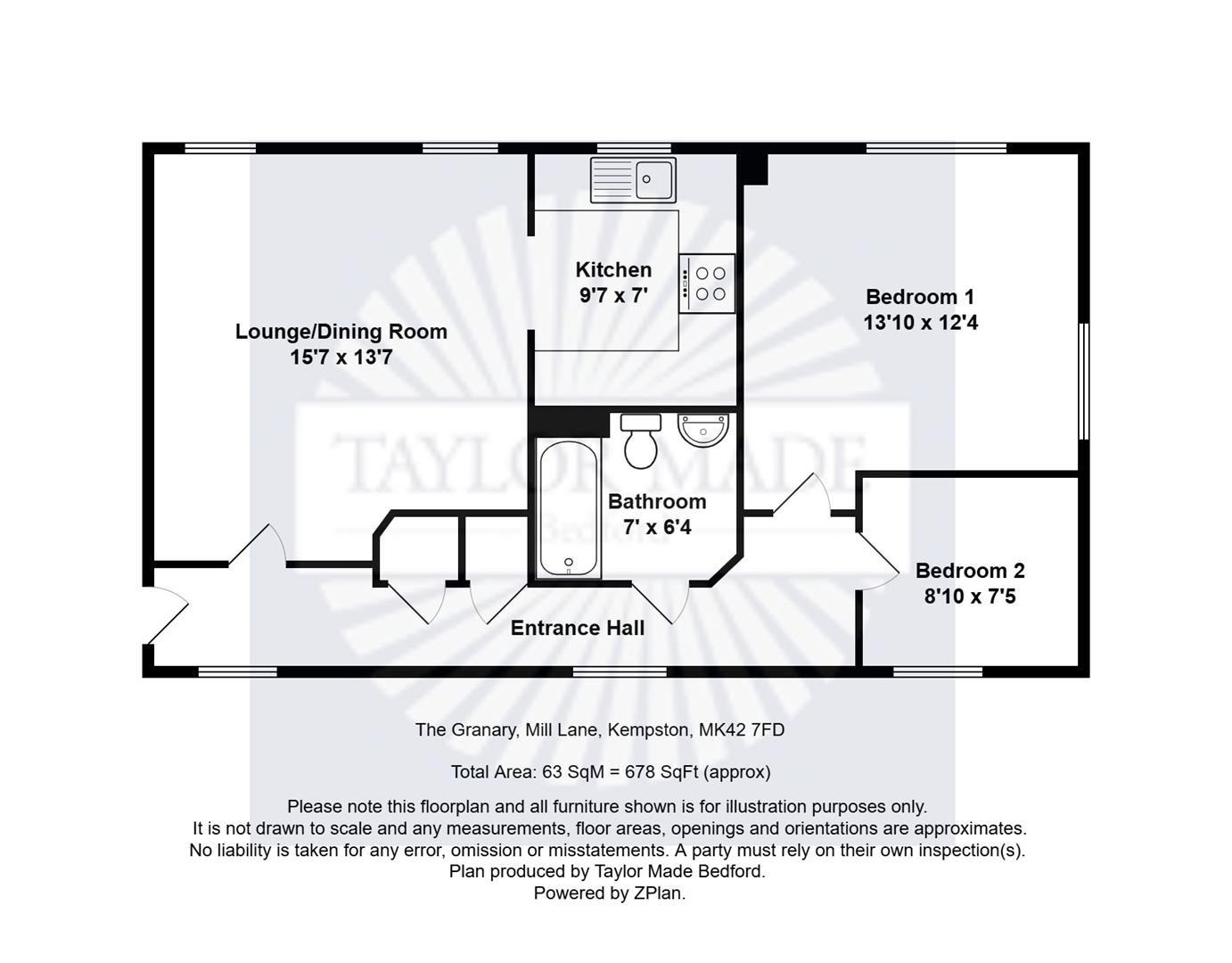 3 The Granary, Mill Lane, Bedford floorplan