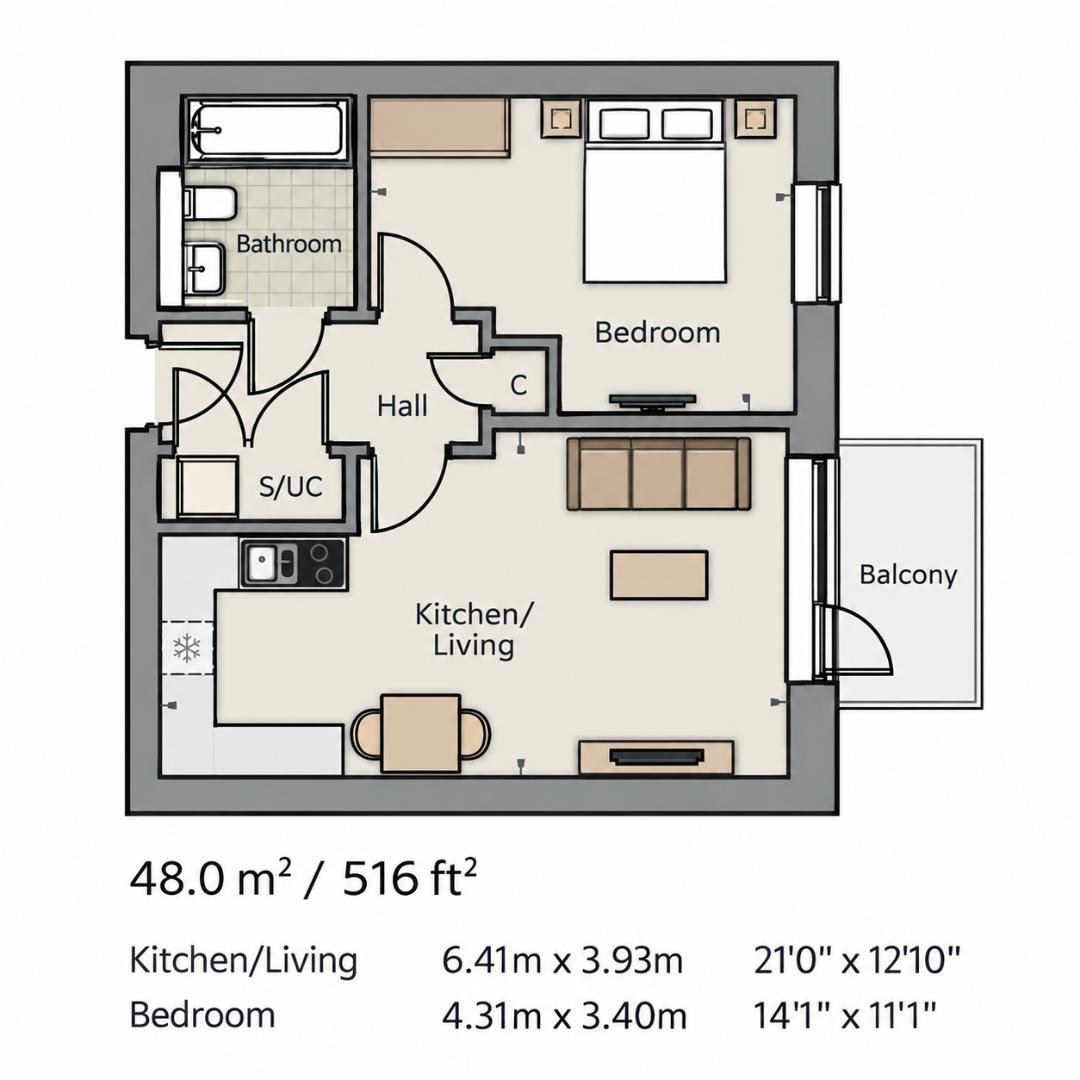 Flat 39 Elm Quay, Thomas Blake Avenue, Southampton floorplan