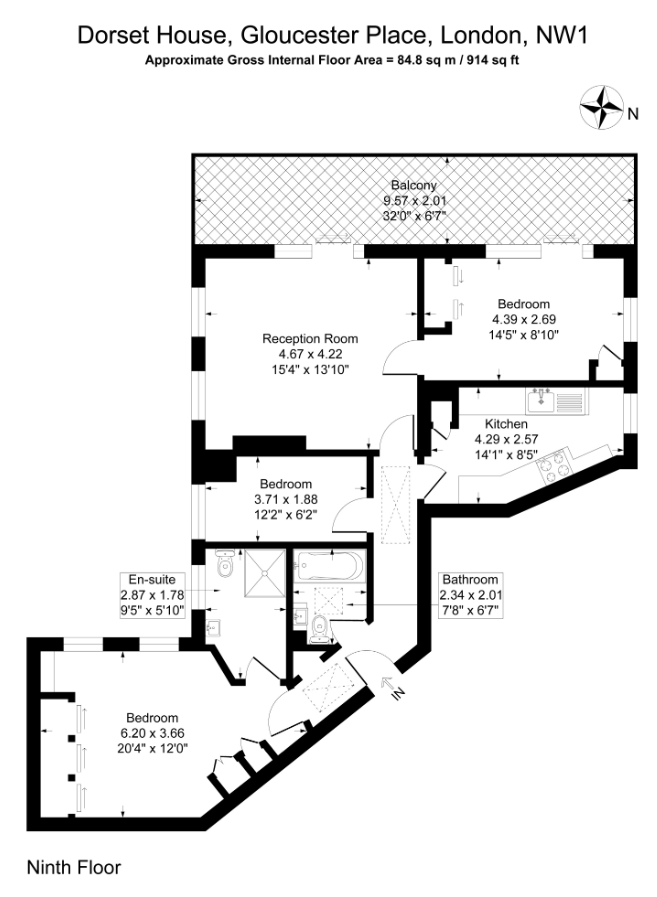 Flat 184,, Dorset House, London floorplan