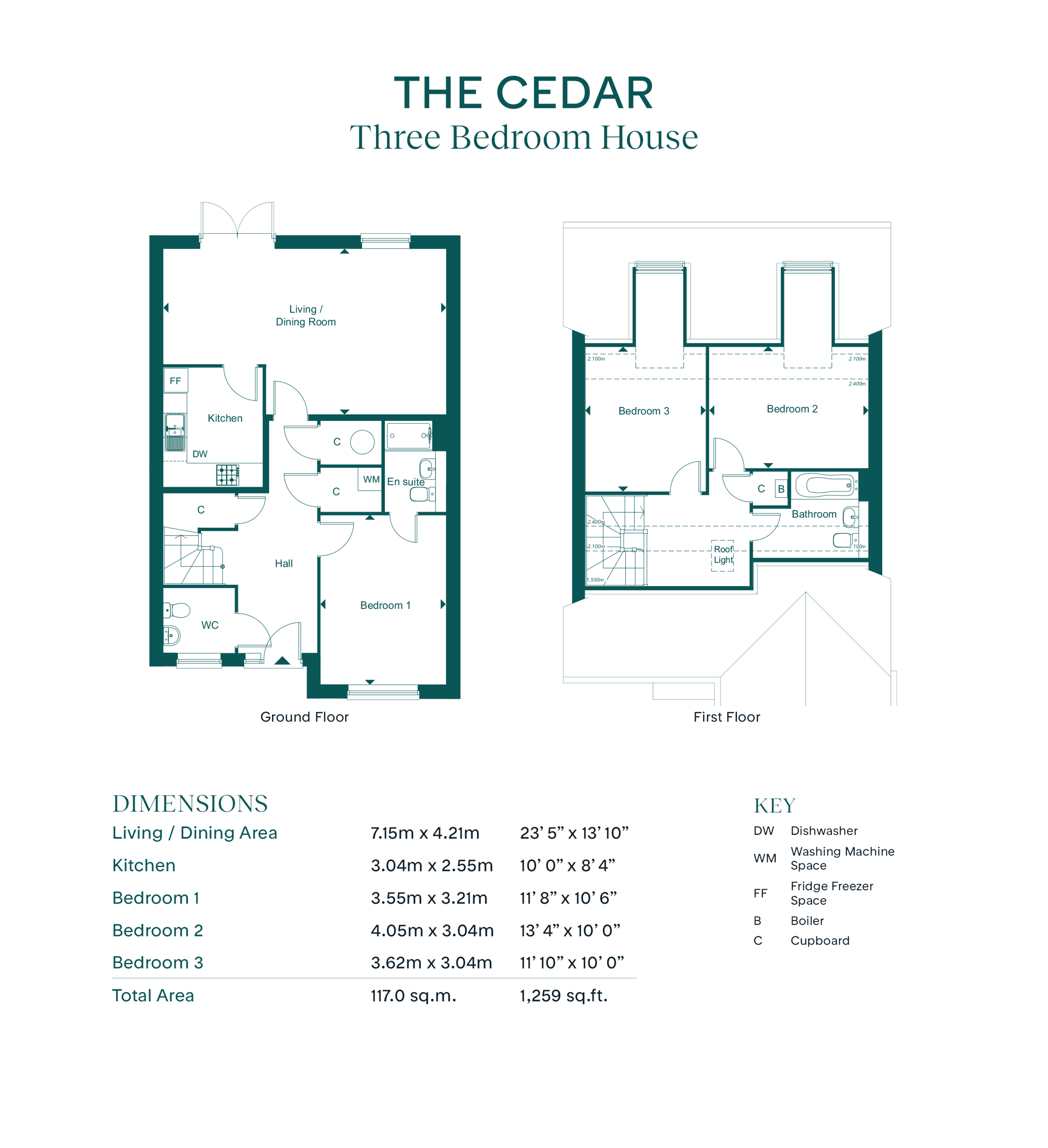 6 Lacross Gardens - Cedar 1mrf, Leaf Living at Rushlake Meadows, Willingdon, BN20, Willingdon floorplan