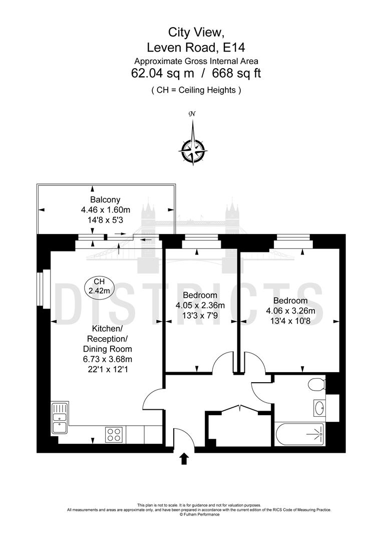 Flat 661 City View, 139 Leven Road, London floorplan