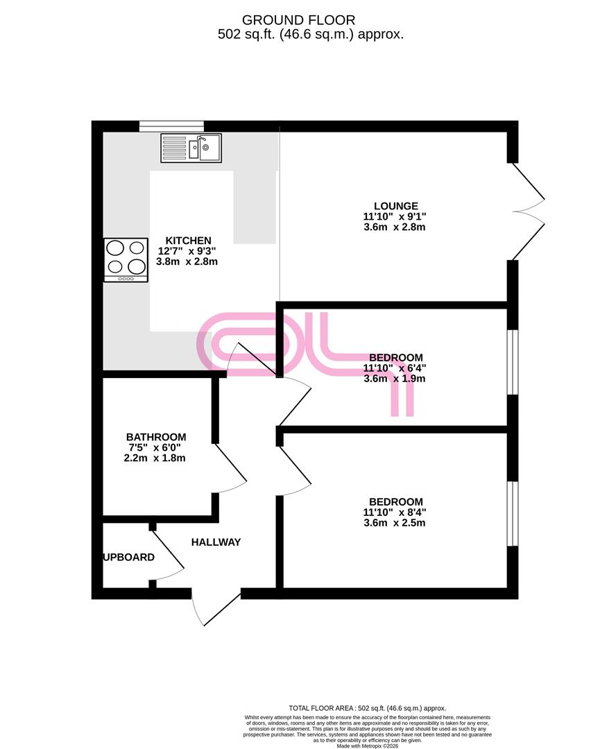 Flat 3, 21, The Plantations, Bradford floorplan